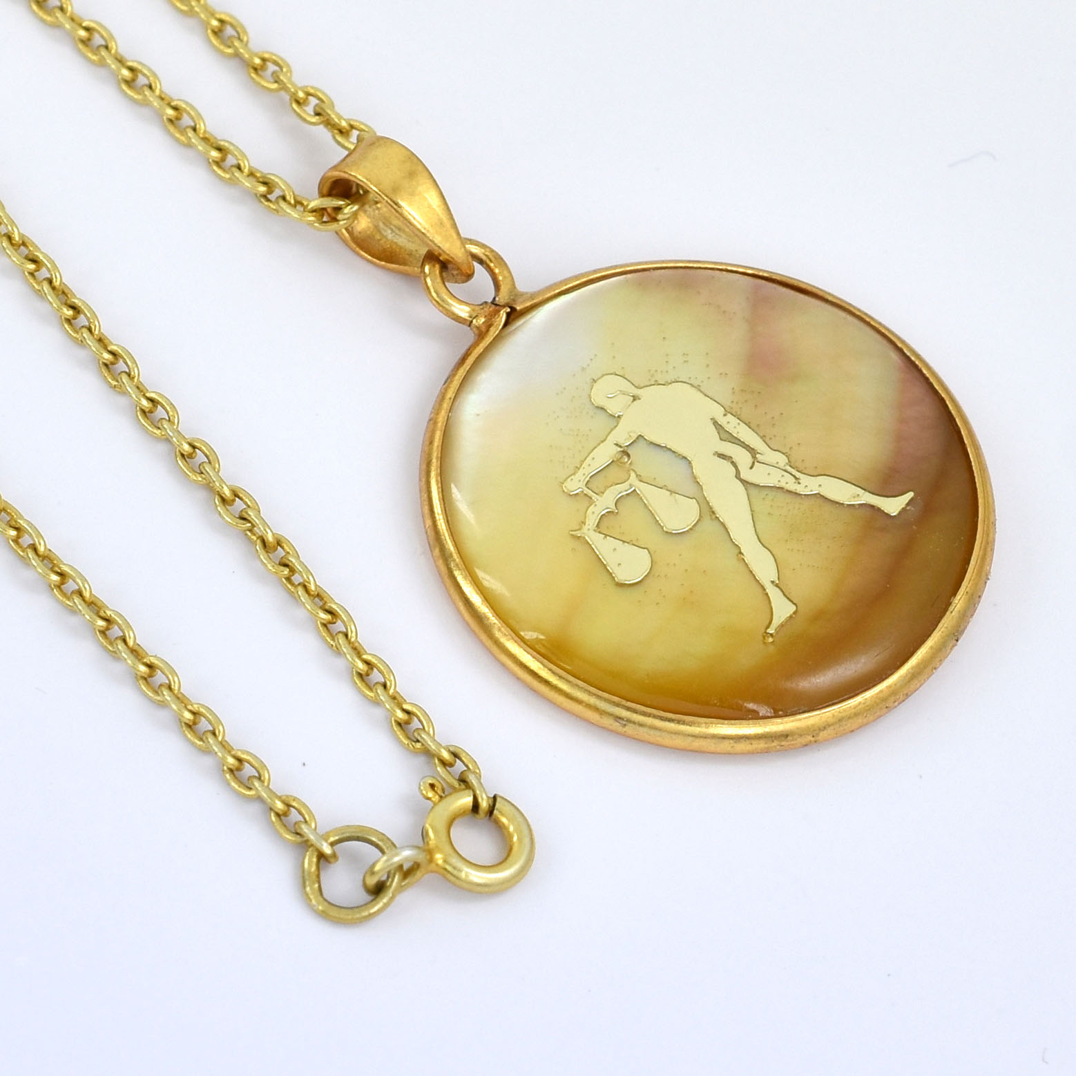 Natural Libra Zodiac Pendant Necklace (Tula Rashi Horoscope Symbol) - Image 3