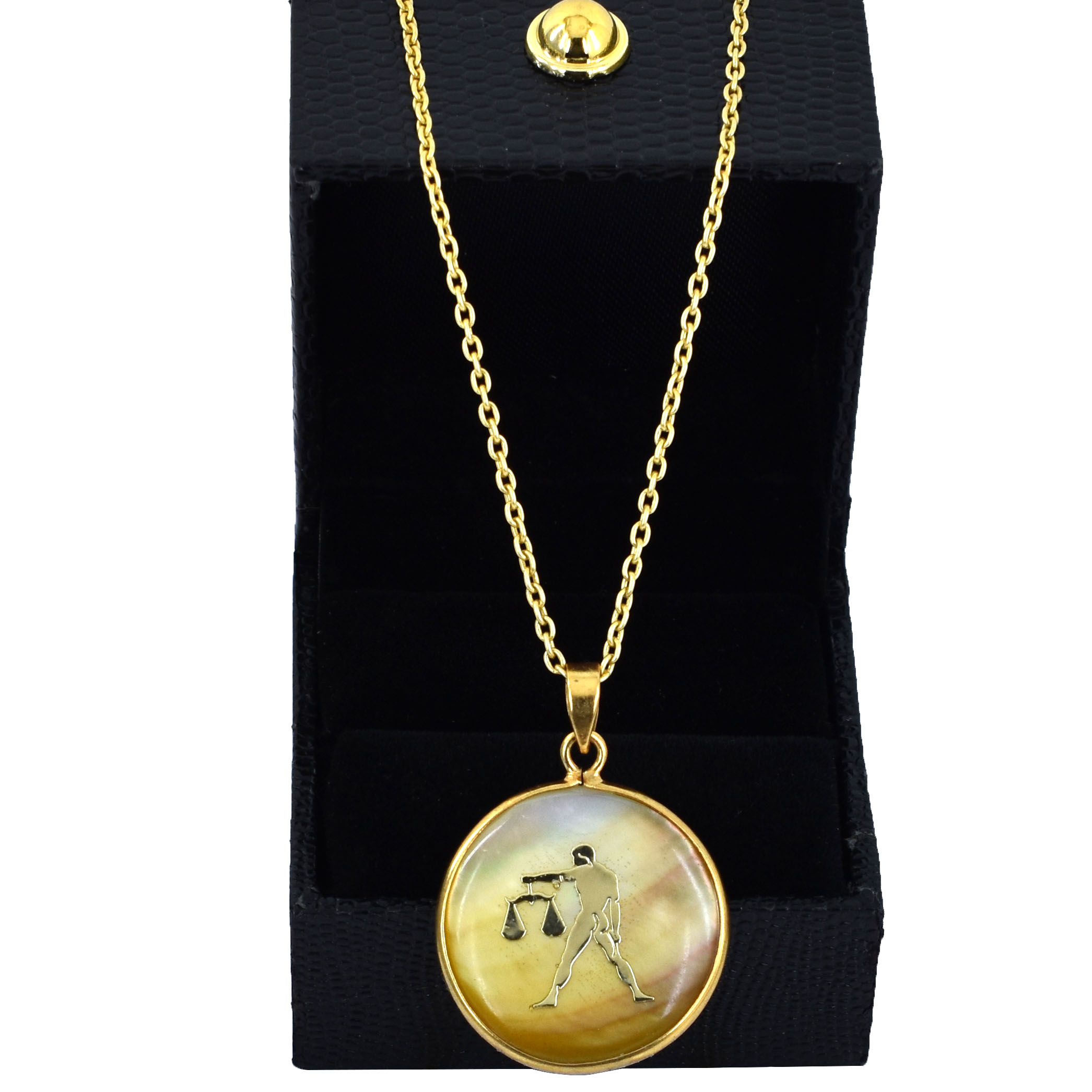 Natural Libra Zodiac Pendant Necklace (Tula Rashi Horoscope Symbol) - Image 2