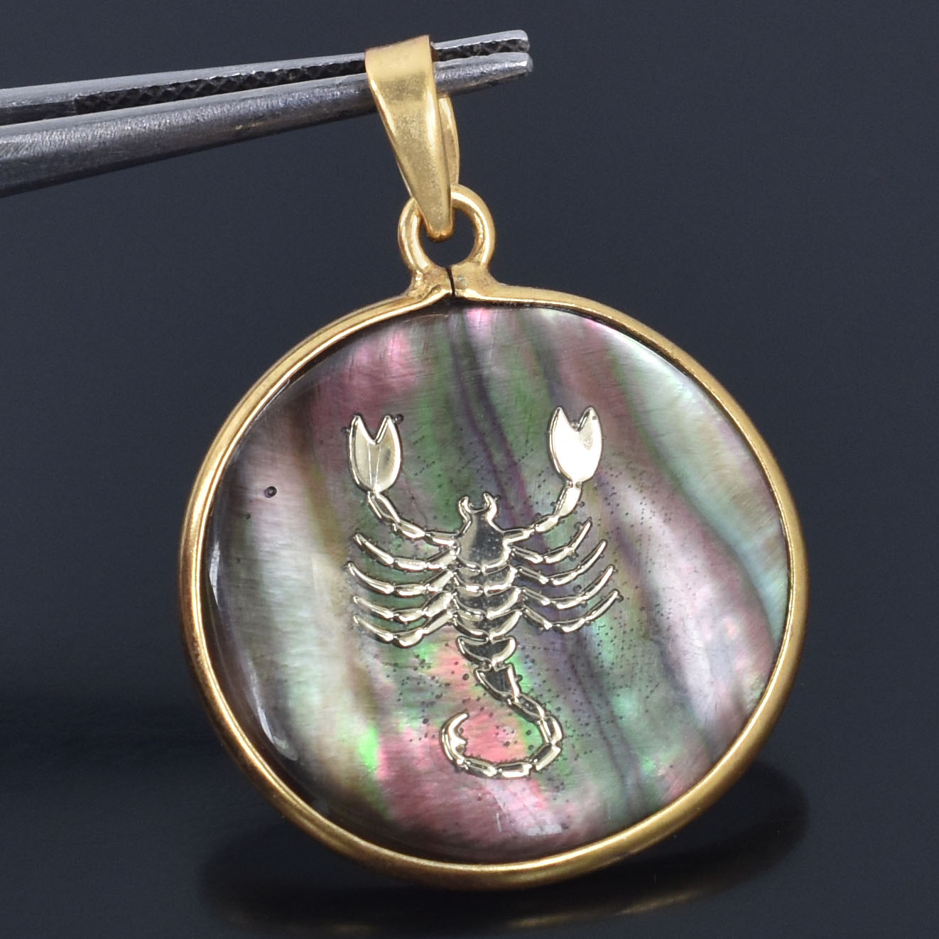 Scorpio Zodiac Mother of Pearl Inlay Pendant - Image 7