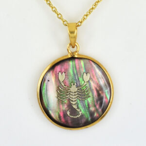 Scorpio Zodiac Mother of Pearl Inlay Pendant