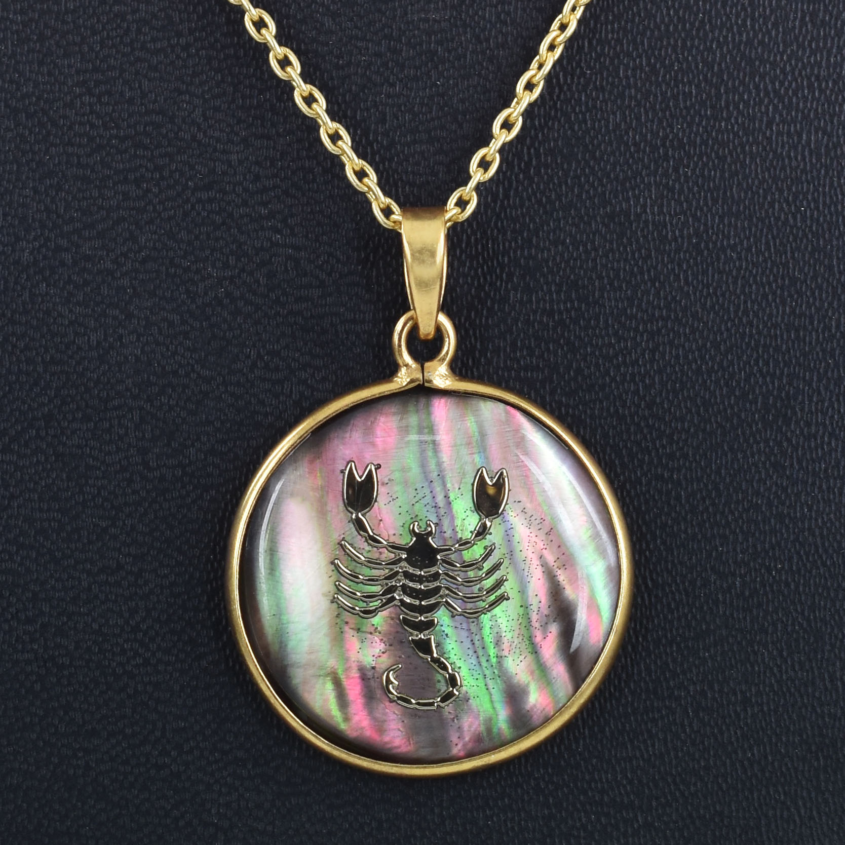 Scorpio Zodiac Mother of Pearl Inlay Pendant - Image 4