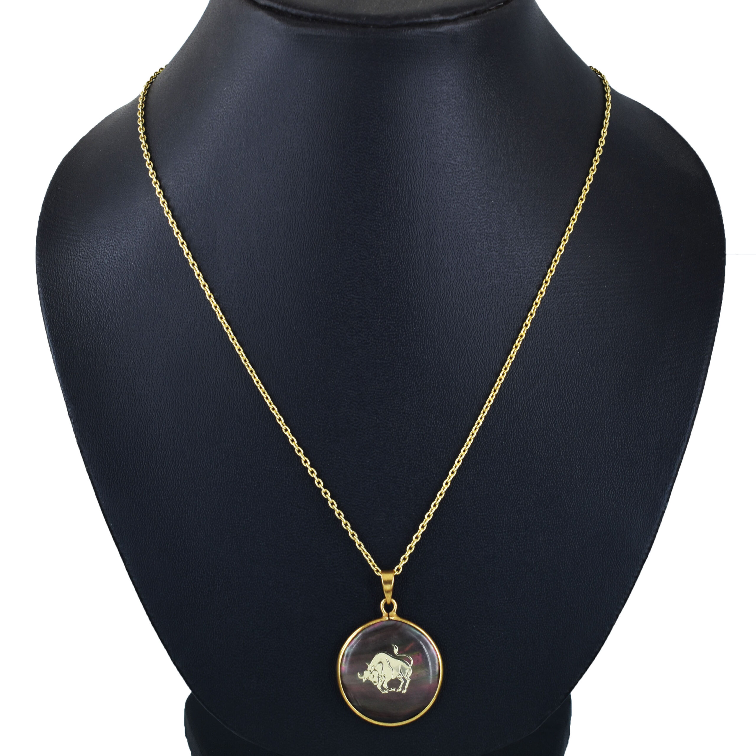 Taurus Zodiac Mother of Pearl Inlay Pendant - Image 3