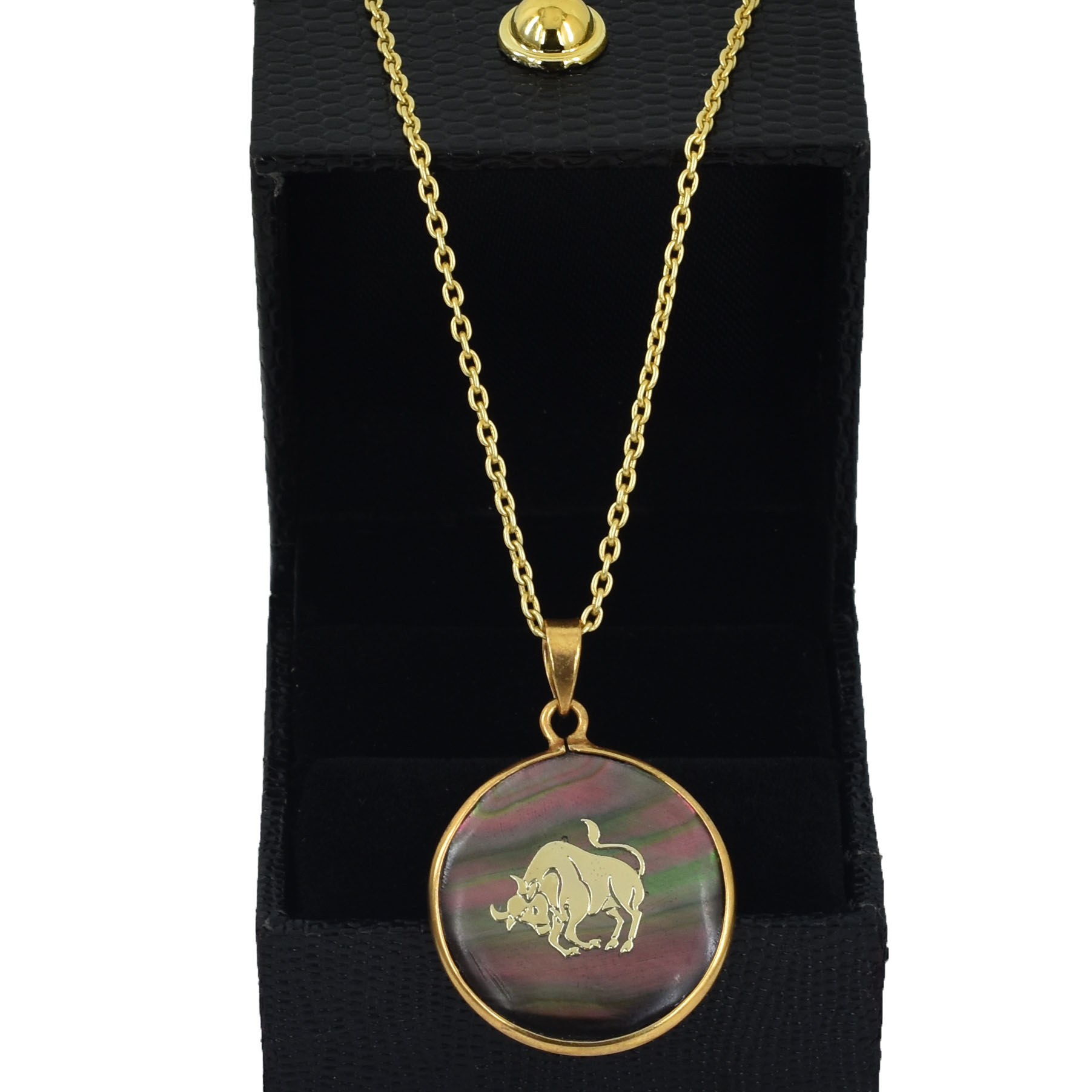 Taurus Zodiac Mother of Pearl Inlay Pendant - Image 2