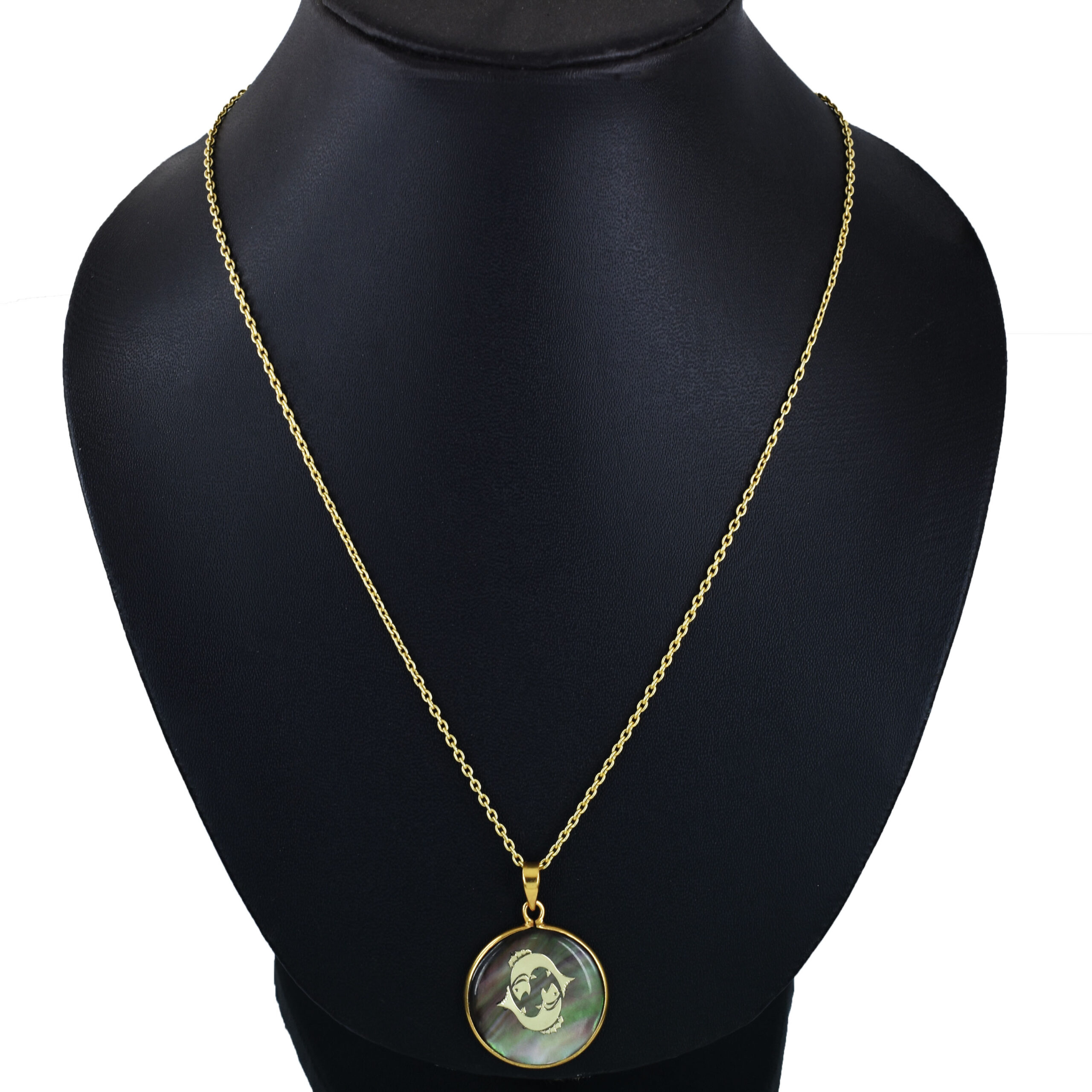 Pisces Zodiac Mother of Pearl Inlay Pendant - Image 5