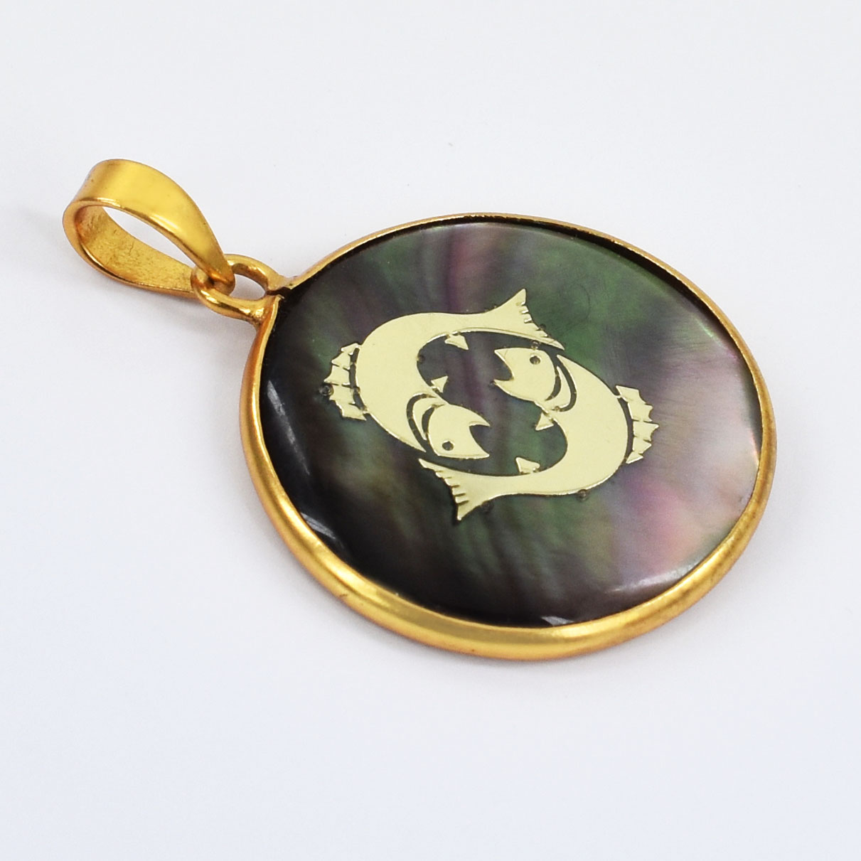 Pisces Zodiac Mother of Pearl Inlay Pendant - Image 8