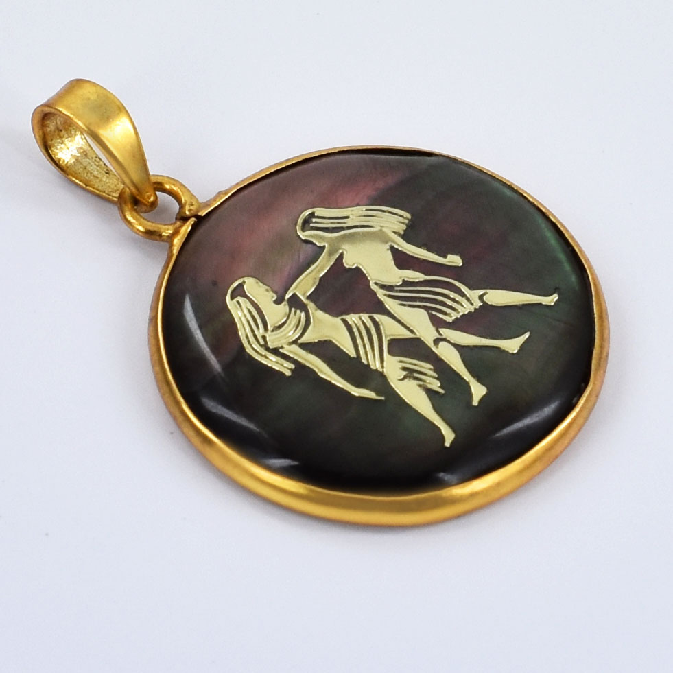 Natural Gemini Zodiac Pendant Necklace (Gemini Horoscope Symbol) - Image 8
