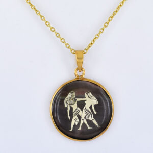 Natural Gemini Zodiac Pendant Necklace (Gemini Horoscope Symbol)