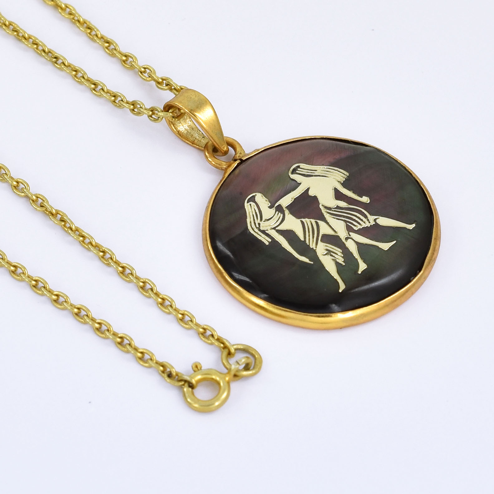 Natural Gemini Zodiac Pendant Necklace (Gemini Horoscope Symbol) - Image 5
