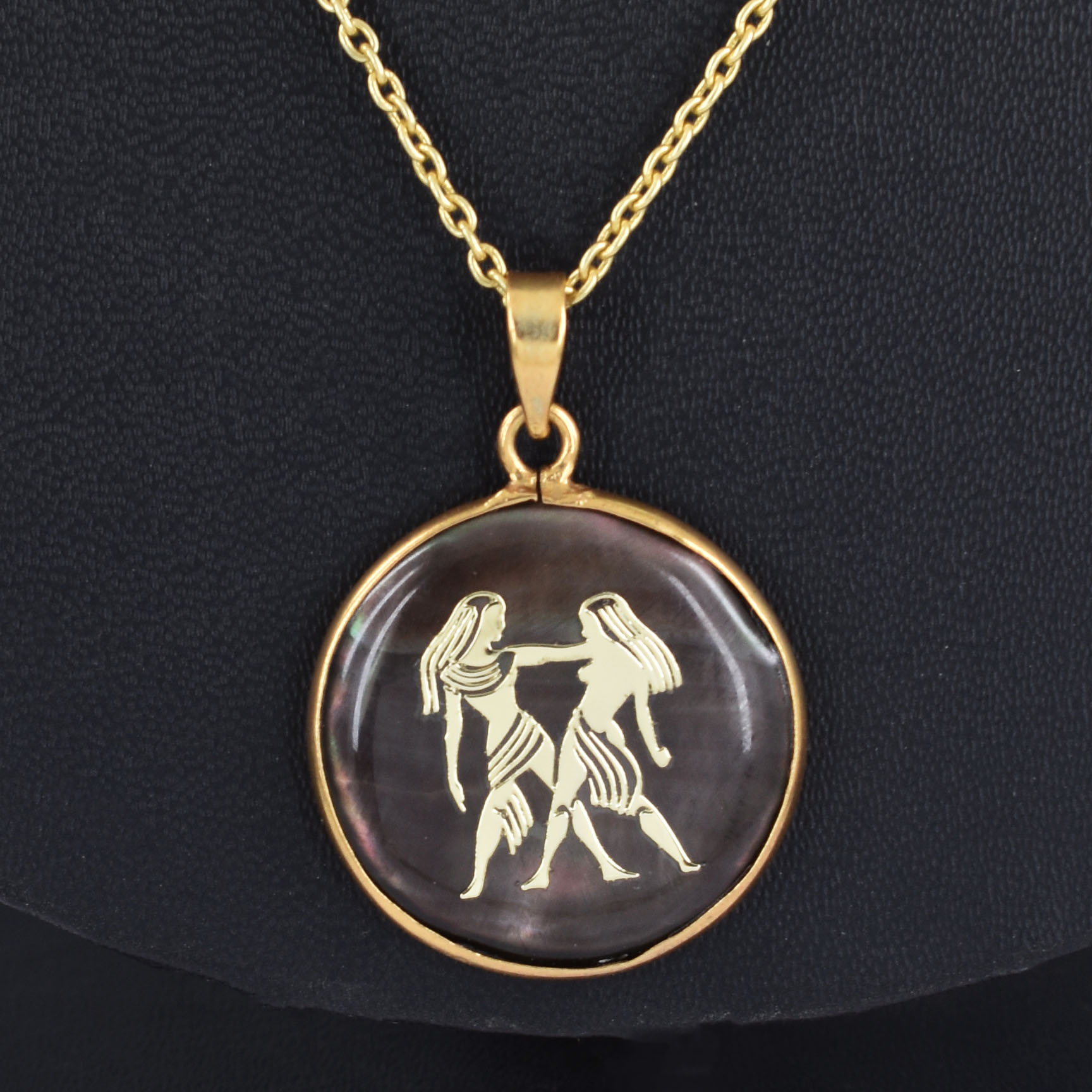 Natural Gemini Zodiac Pendant Necklace (Gemini Horoscope Symbol) - Image 4