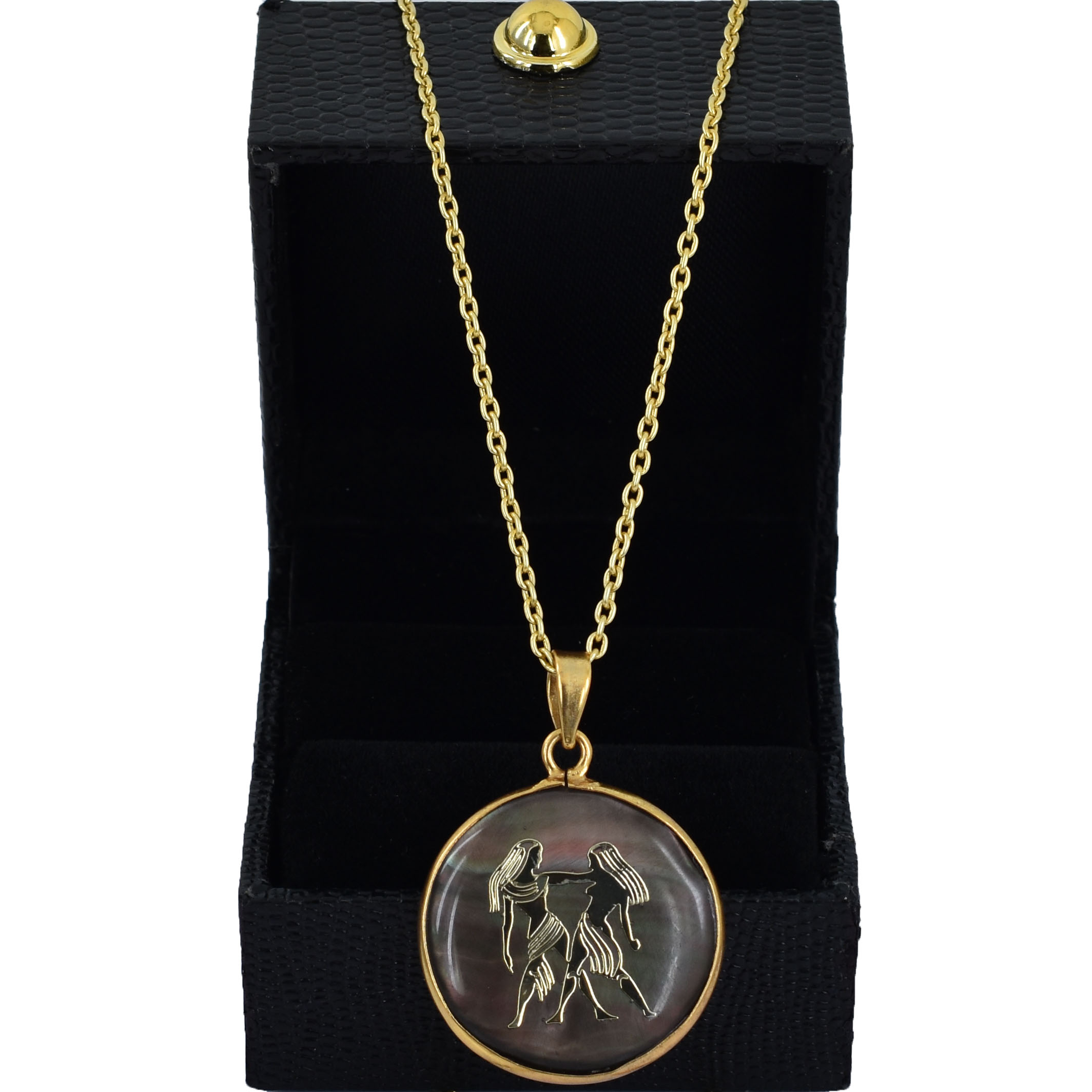 Natural Gemini Zodiac Pendant Necklace (Gemini Horoscope Symbol) - Image 2