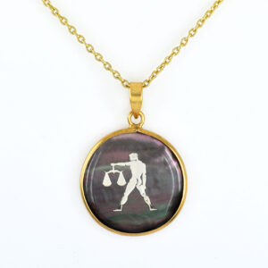 Natural Shell Libra Zodiac Pendant Necklace (Tula Rashi Pendant) | Balance, Harmony & Venus Energy Pendant