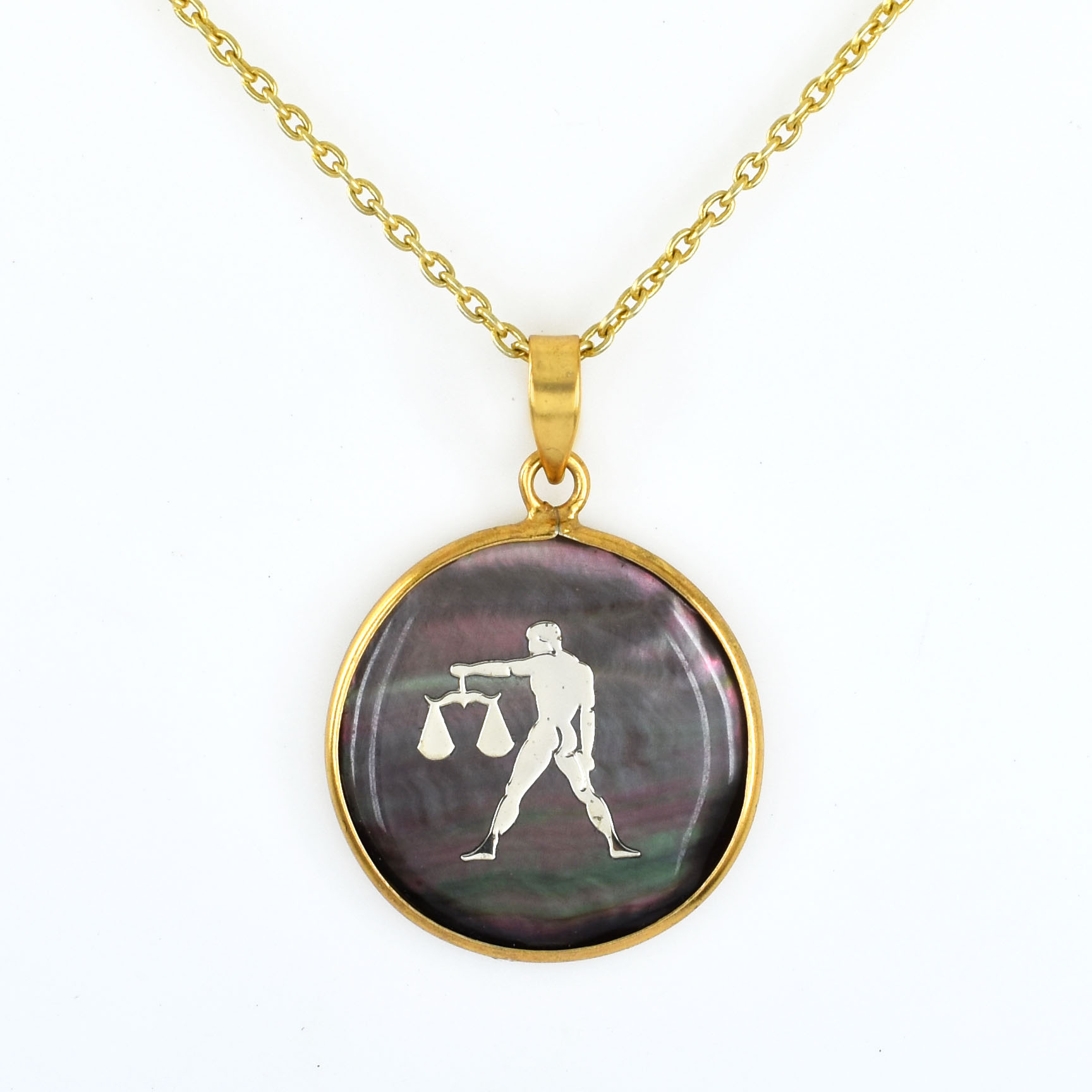 Natural Shell Libra Zodiac Pendant Necklace (Tula Rashi Pendant) | Balance, Harmony & Venus Energy Pendant
