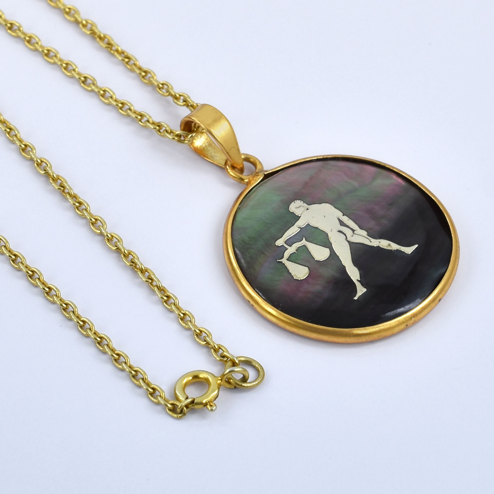 Natural Shell Libra Zodiac Pendant Necklace (Tula Rashi Pendant) | Balance, Harmony & Venus Energy Pendant - Image 3