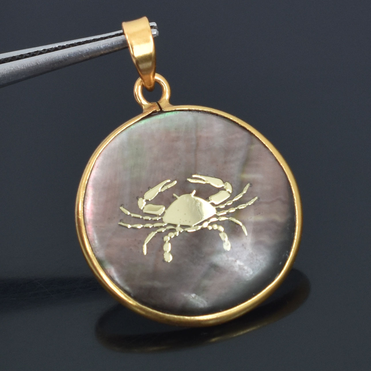 Cancer Zodiac Shell Pendant Necklace (Kark Rashi Pendant) - Image 7