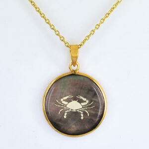 Cancer Zodiac Shell Pendant Necklace (Kark Rashi Pendant)