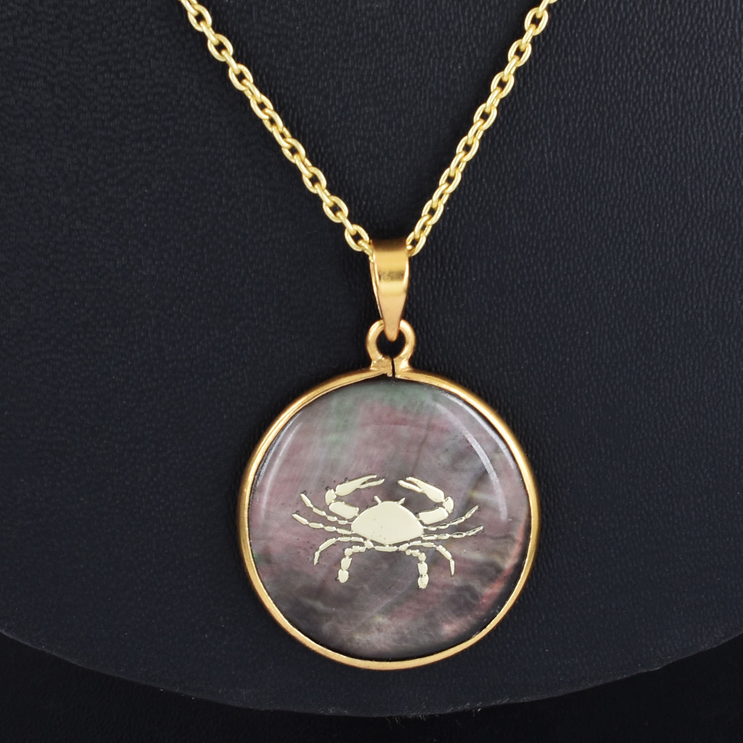 Cancer Zodiac Shell Pendant Necklace (Kark Rashi Pendant) - Image 5