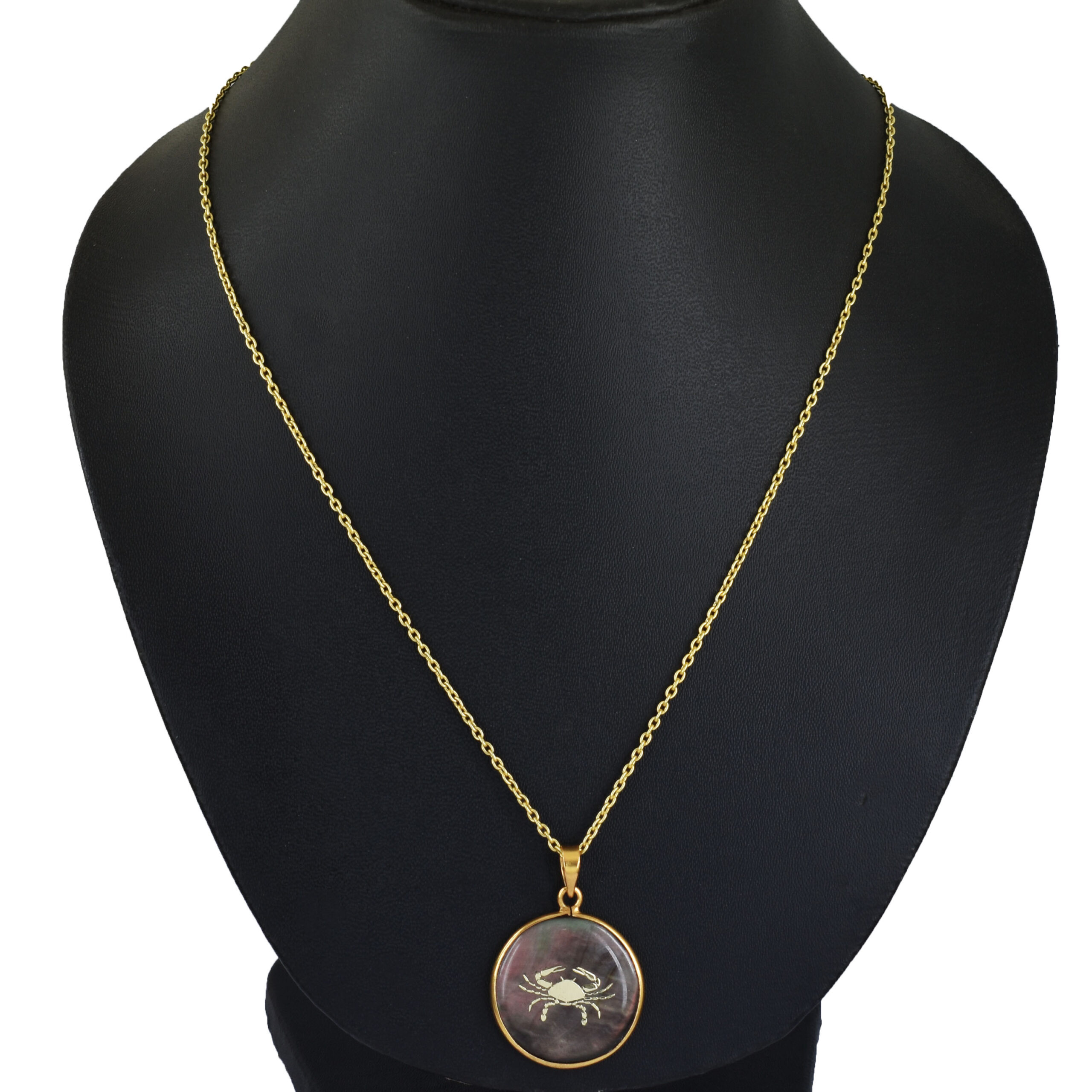 Cancer Zodiac Shell Pendant Necklace (Kark Rashi Pendant) - Image 4