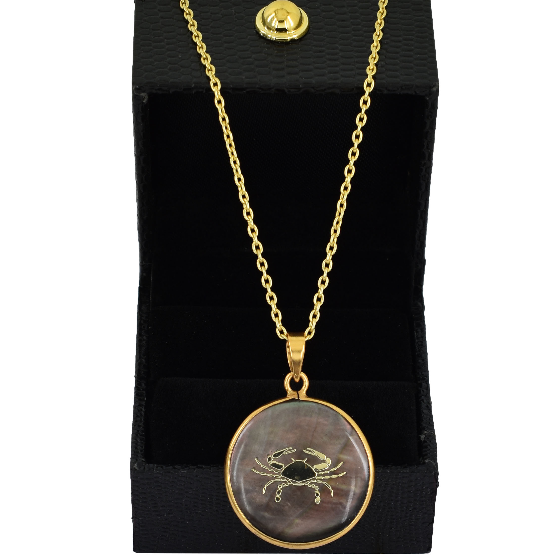 Cancer Zodiac Shell Pendant Necklace (Kark Rashi Pendant) - Image 2