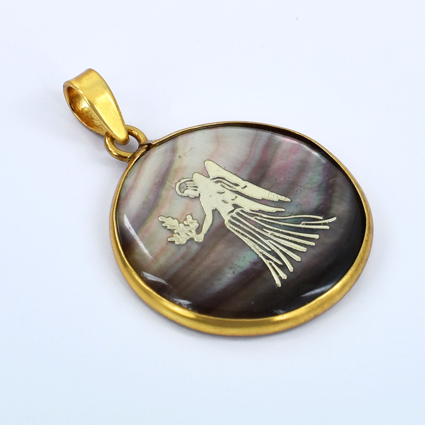 Virgo Zodiac Mother of Pearl Pendant Necklace (Kanya Rashi Pendant) - Image 8