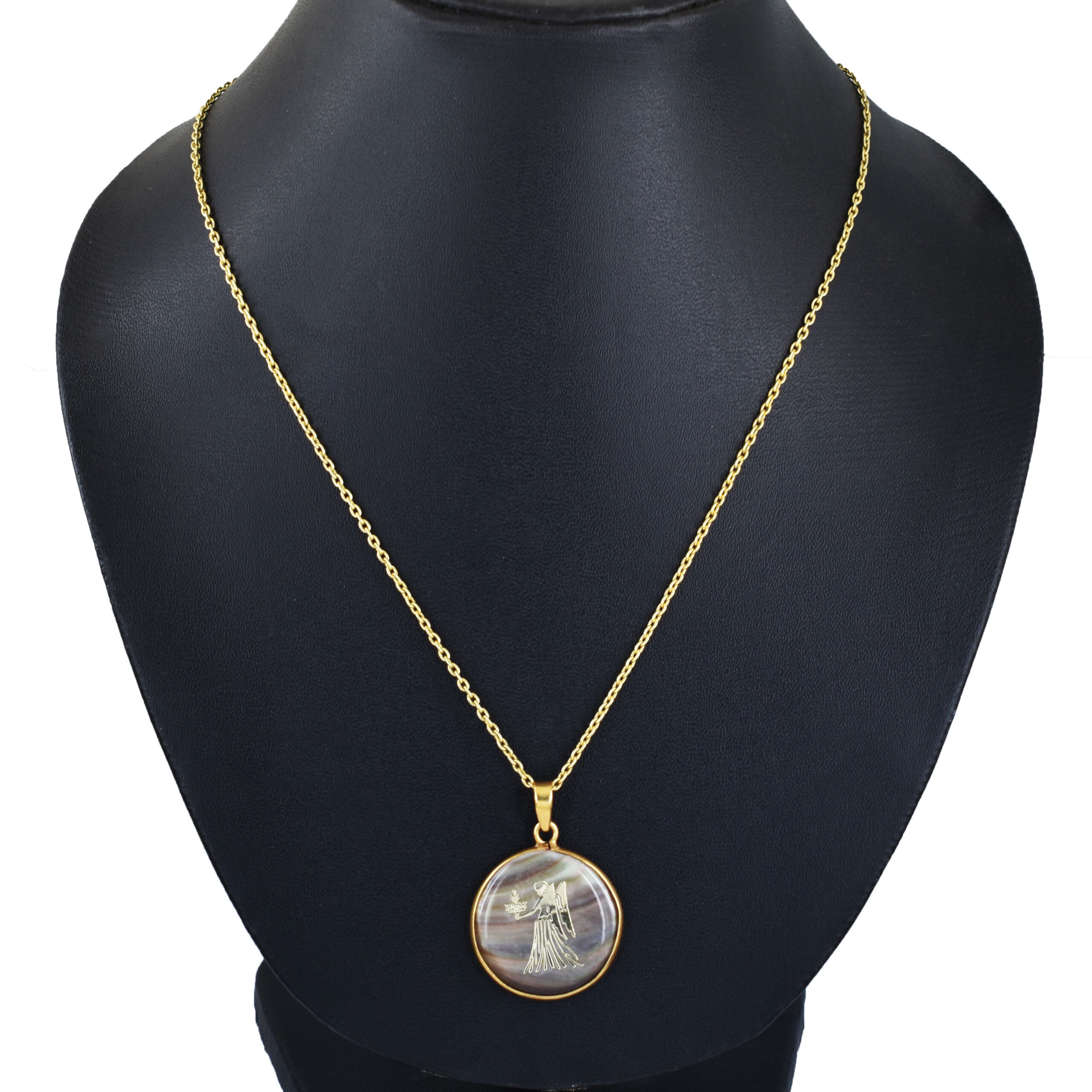 Virgo Zodiac Mother of Pearl Pendant Necklace (Kanya Rashi Pendant) - Image 5