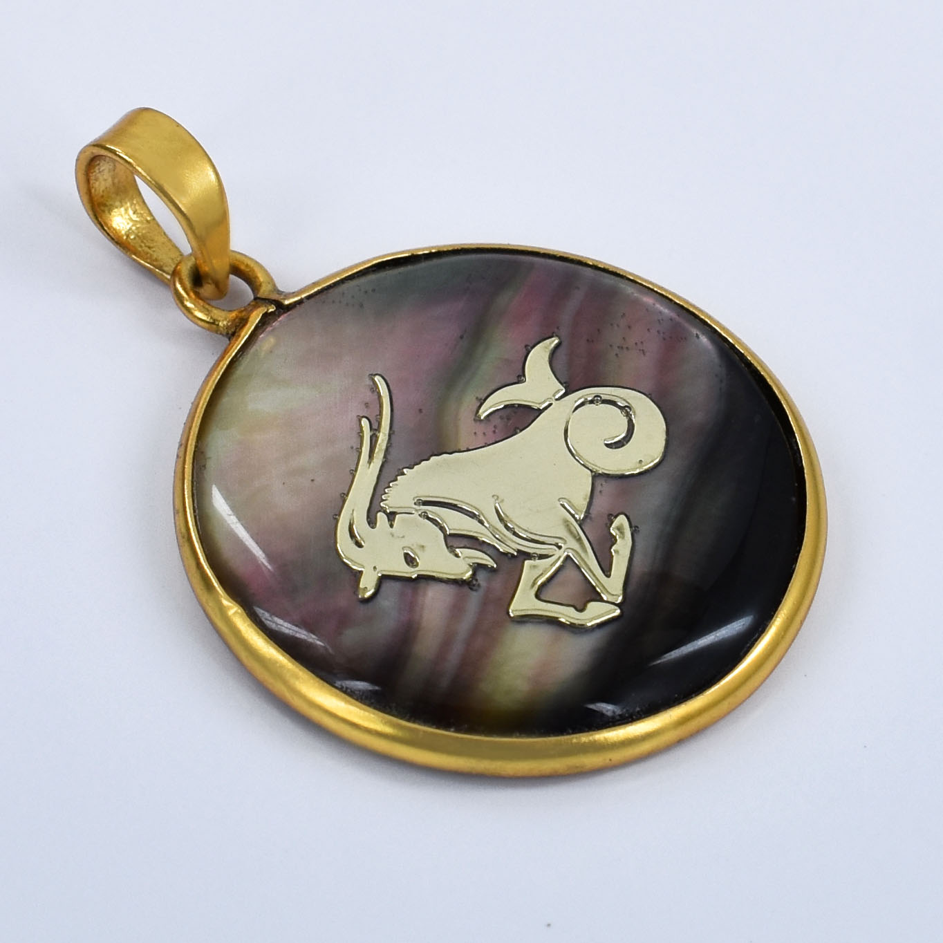 Capricorn Zodiac Mother of Pearl Inlay Pendant - Image 8