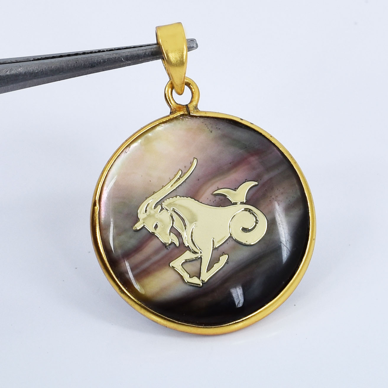 Capricorn Zodiac Mother of Pearl Inlay Pendant - Image 7