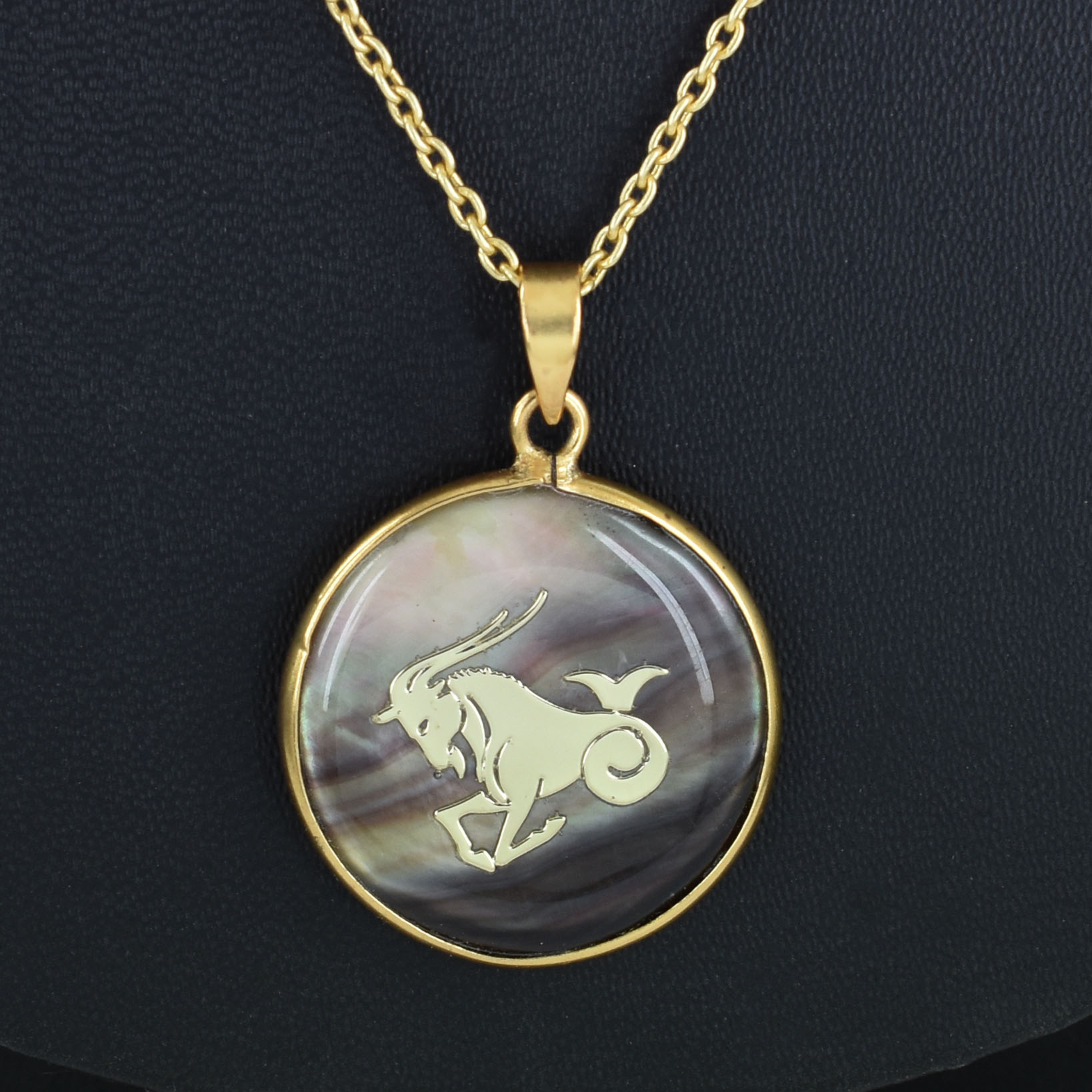 Capricorn Zodiac Mother of Pearl Inlay Pendant - Image 5