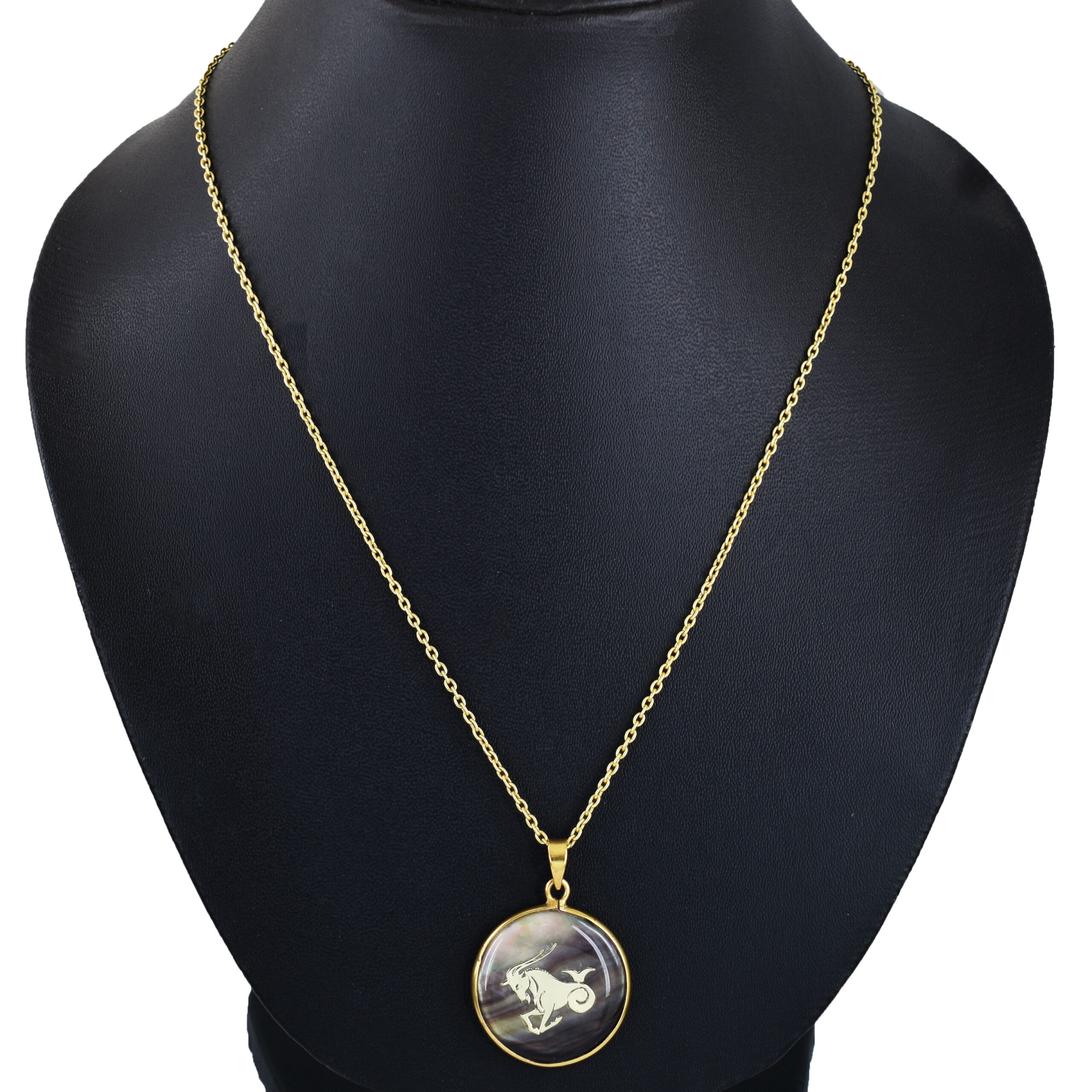 Capricorn Zodiac Mother of Pearl Inlay Pendant - Image 4