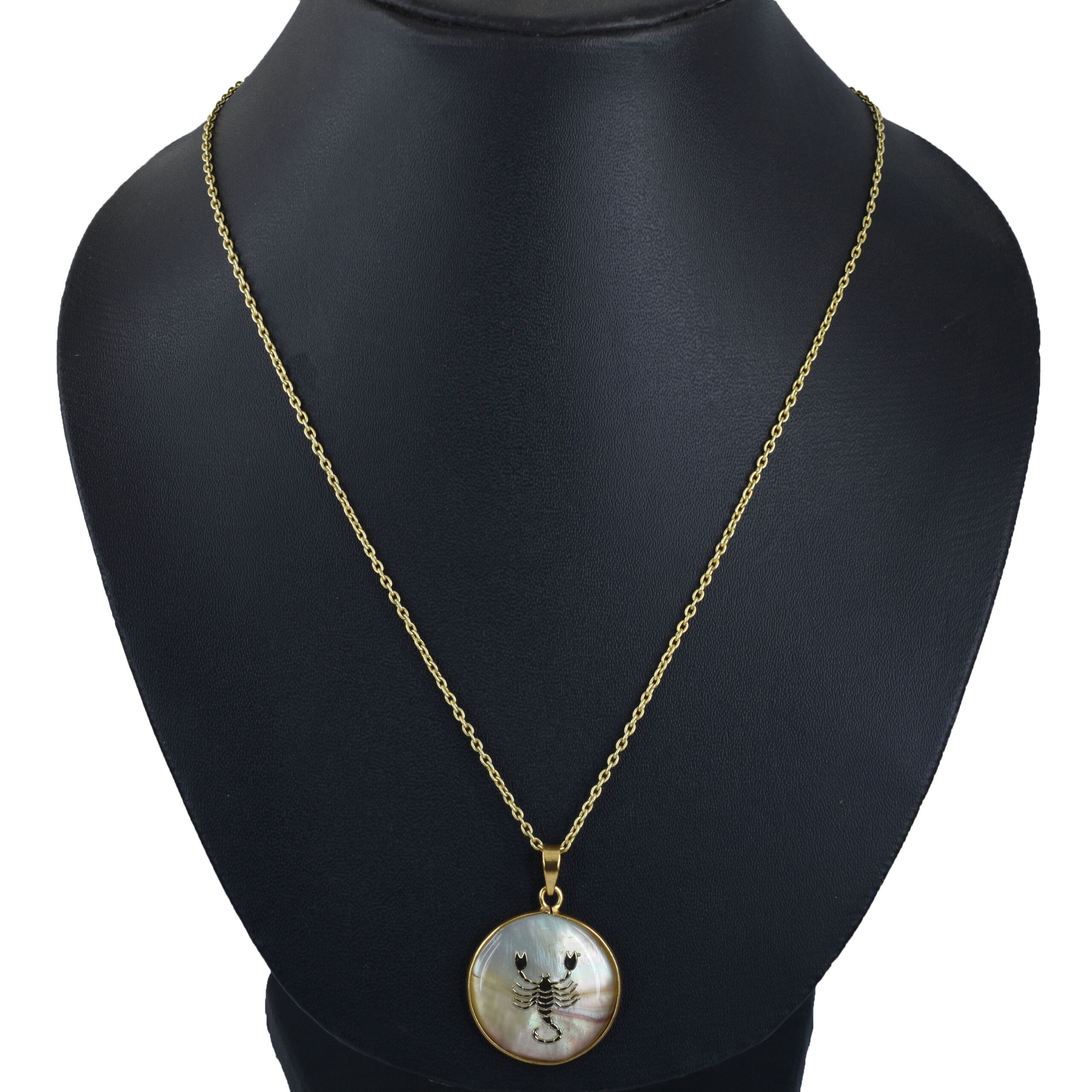 Scorpio Zodiac Natural Shell Pendant Necklace (Vrishchik Rashi Pendant) - Image 5