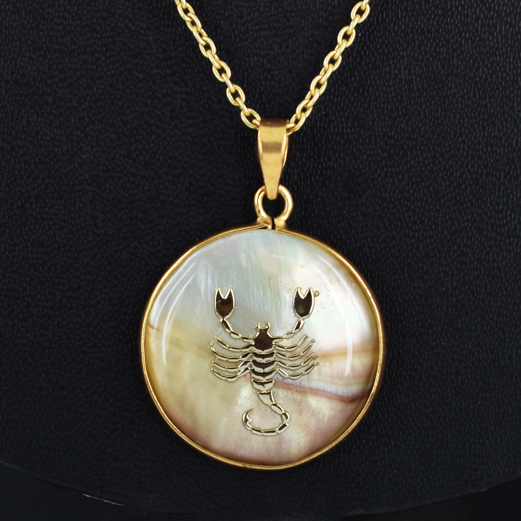 Scorpio Zodiac Natural Shell Pendant Necklace (Vrishchik Rashi Pendant) - Image 4