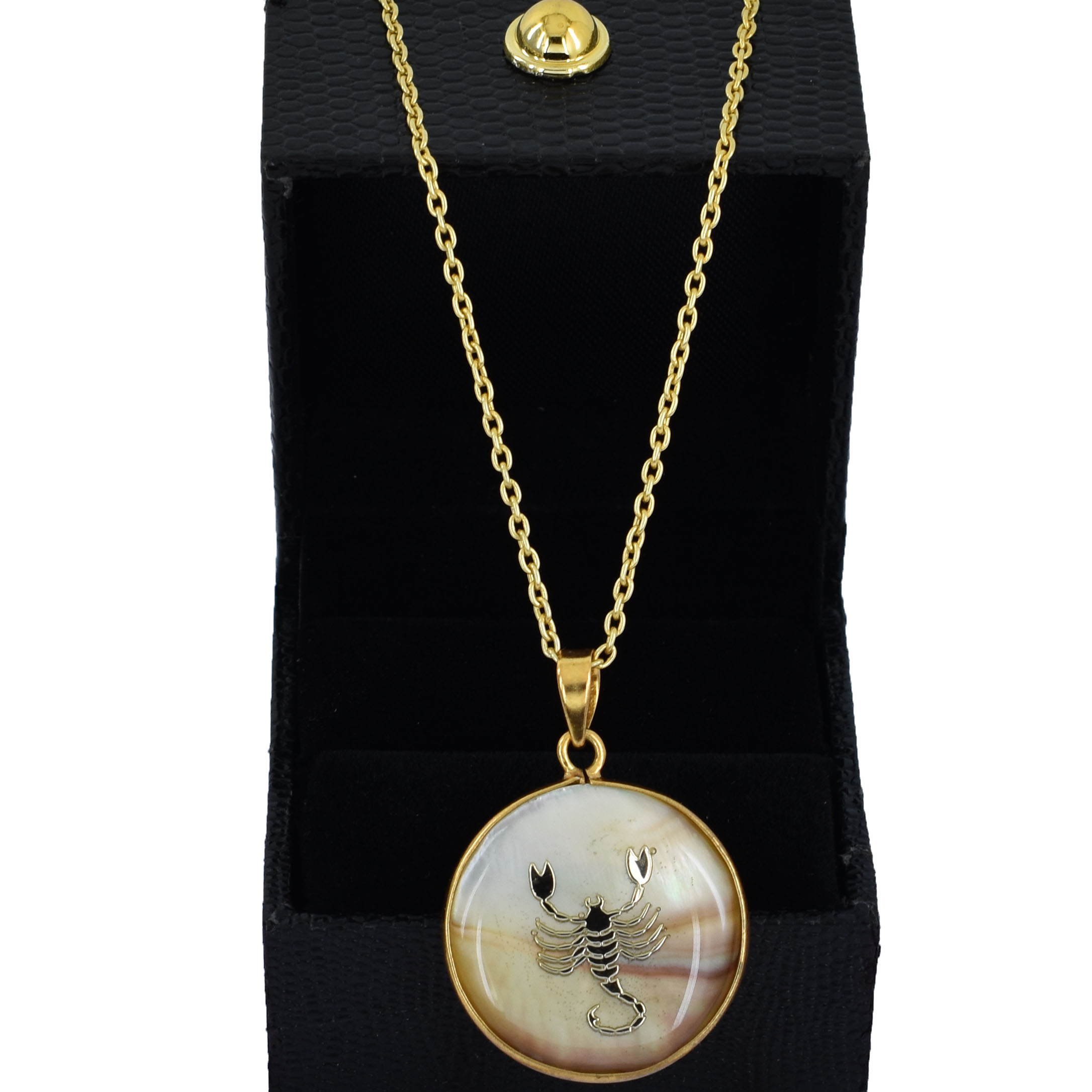 Scorpio Zodiac Natural Shell Pendant Necklace (Vrishchik Rashi Pendant) - Image 2