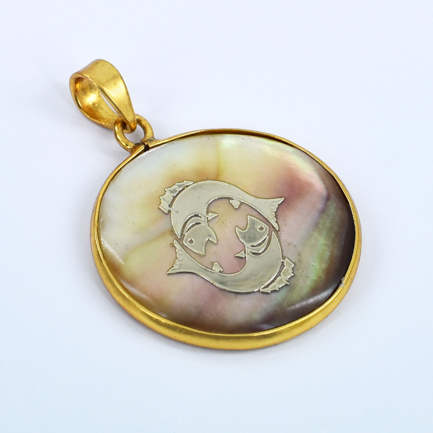 Pisces Zodiac Shell Pendant Necklace (Meen Rashi Pendant) - Image 8