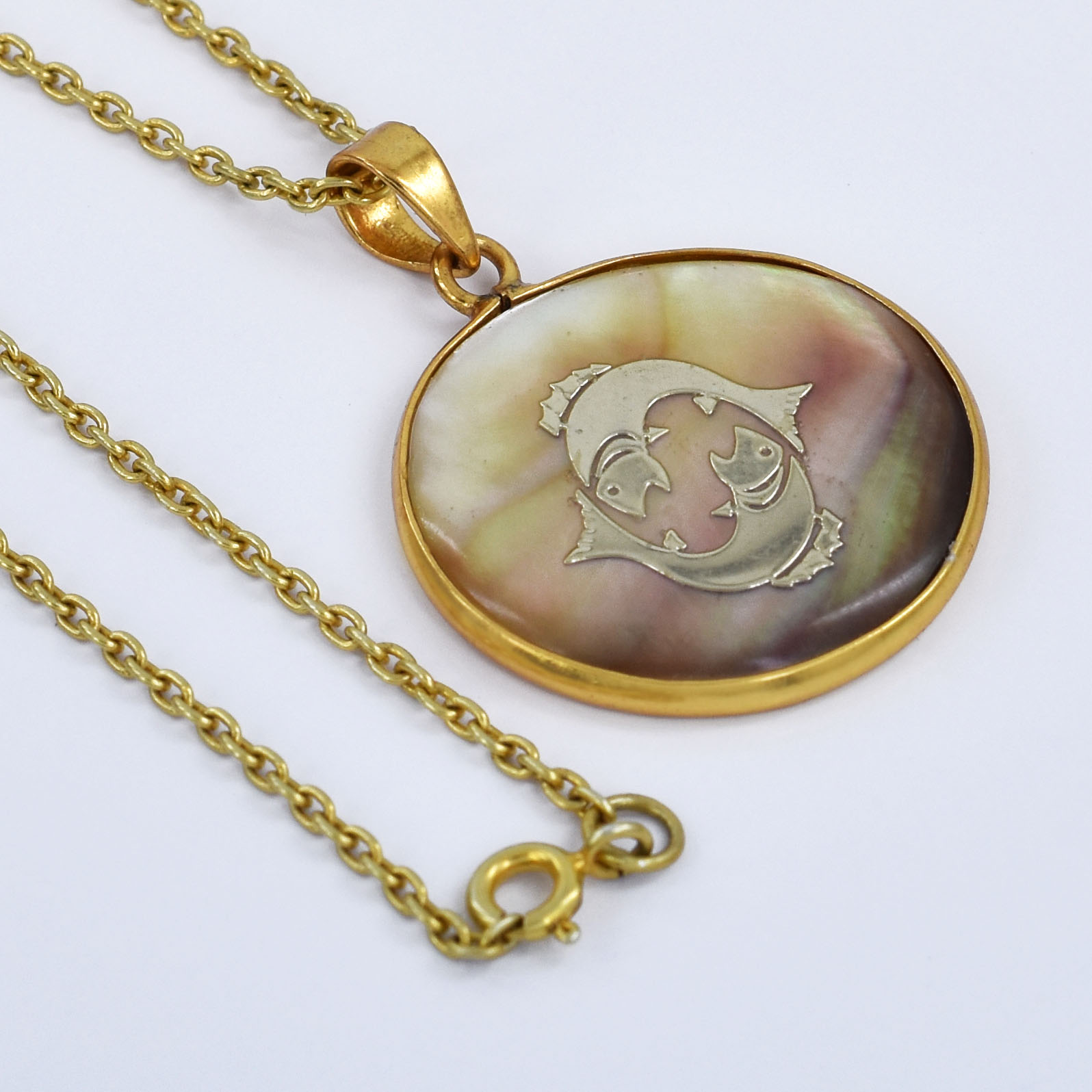 Pisces Zodiac Shell Pendant Necklace (Meen Rashi Pendant) - Image 5