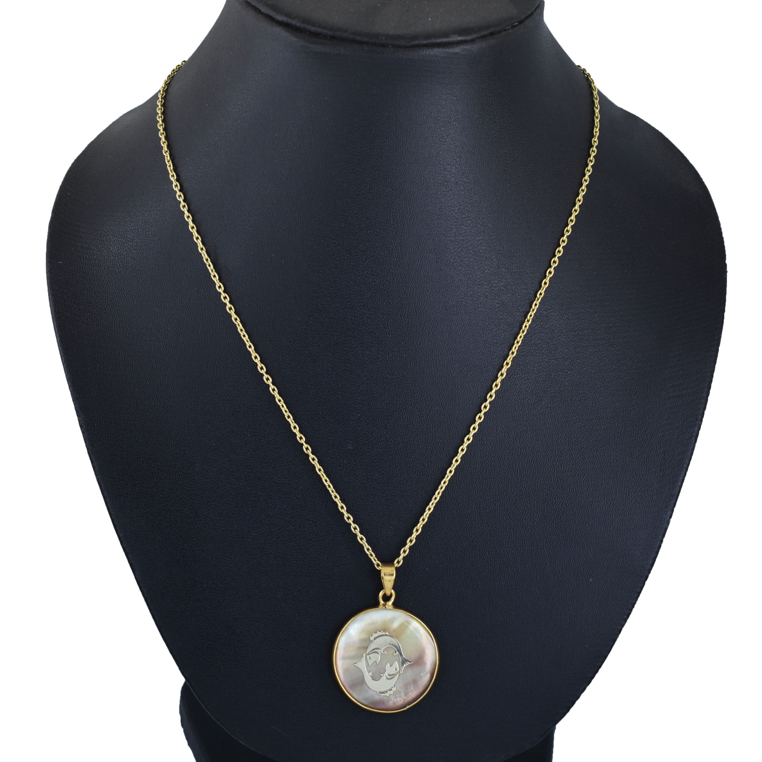 Pisces Zodiac Shell Pendant Necklace (Meen Rashi Pendant) - Image 3