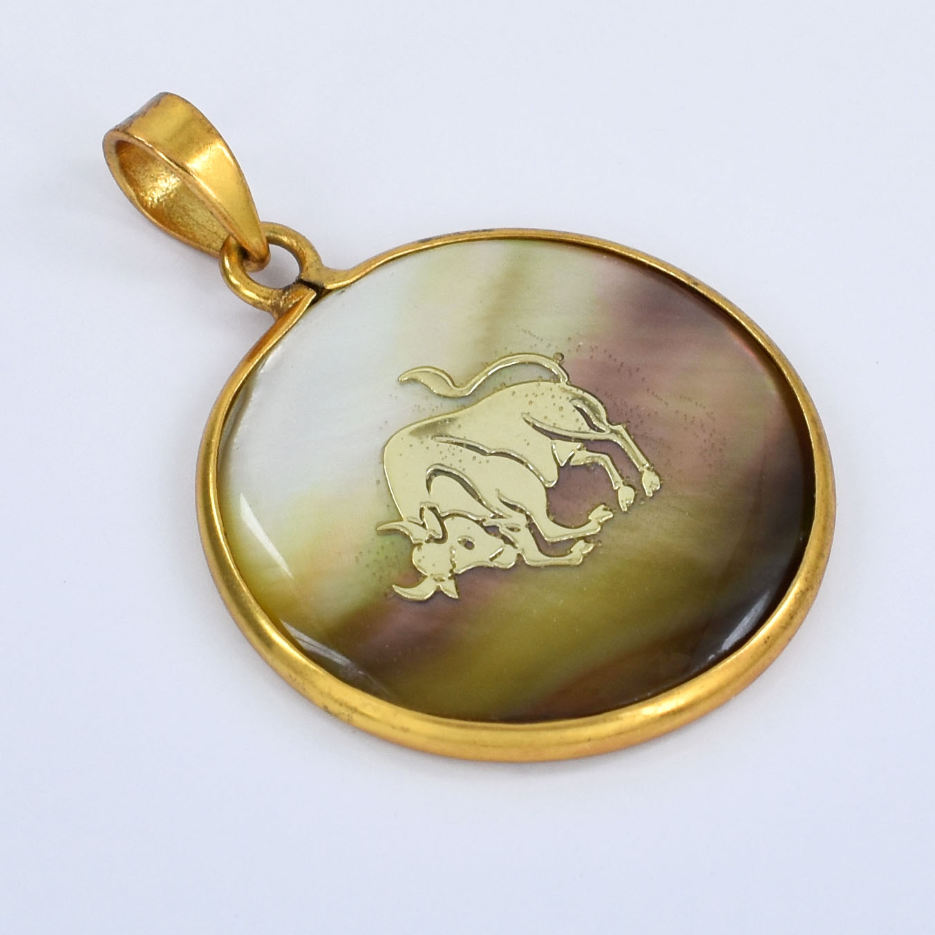 Taurus Zodiac Mother of Pearl Pendant Necklace (Vrishabha Rashi Pendant) - Image 8
