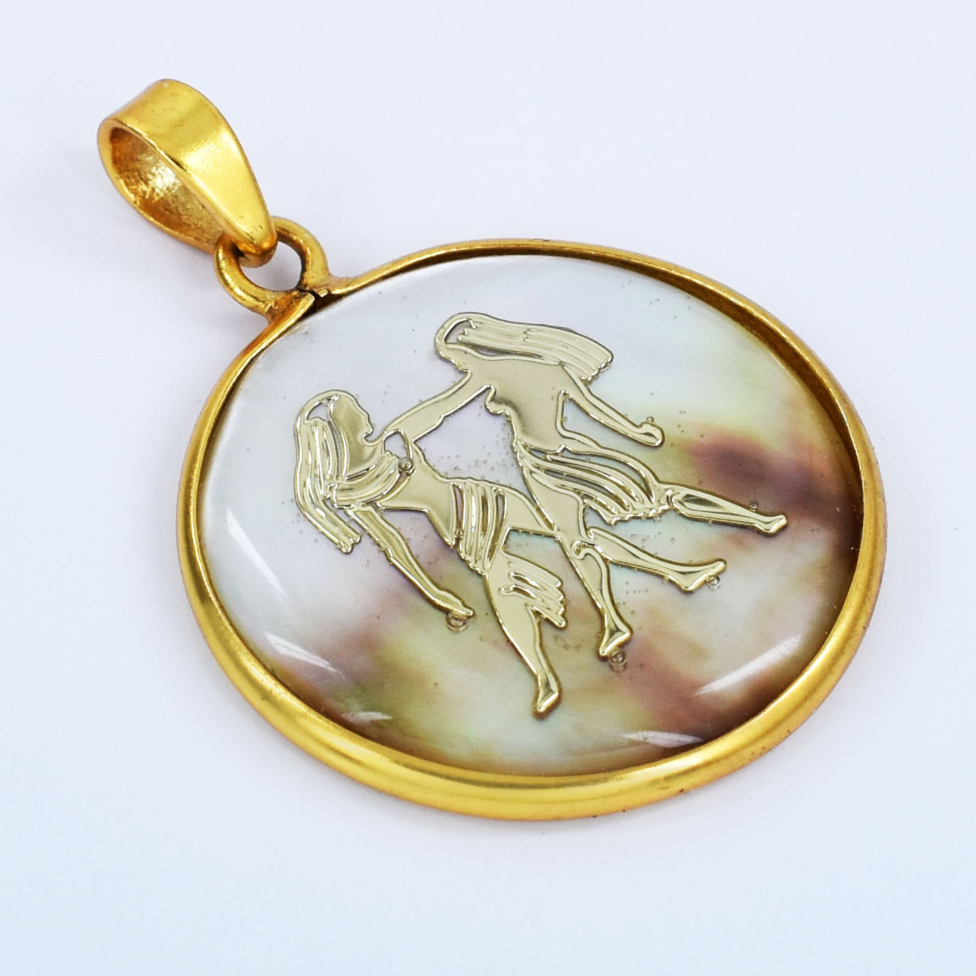 Gemini Zodiac Shell Pendant Necklace (Mithun Rashi Pendant) - Image 8