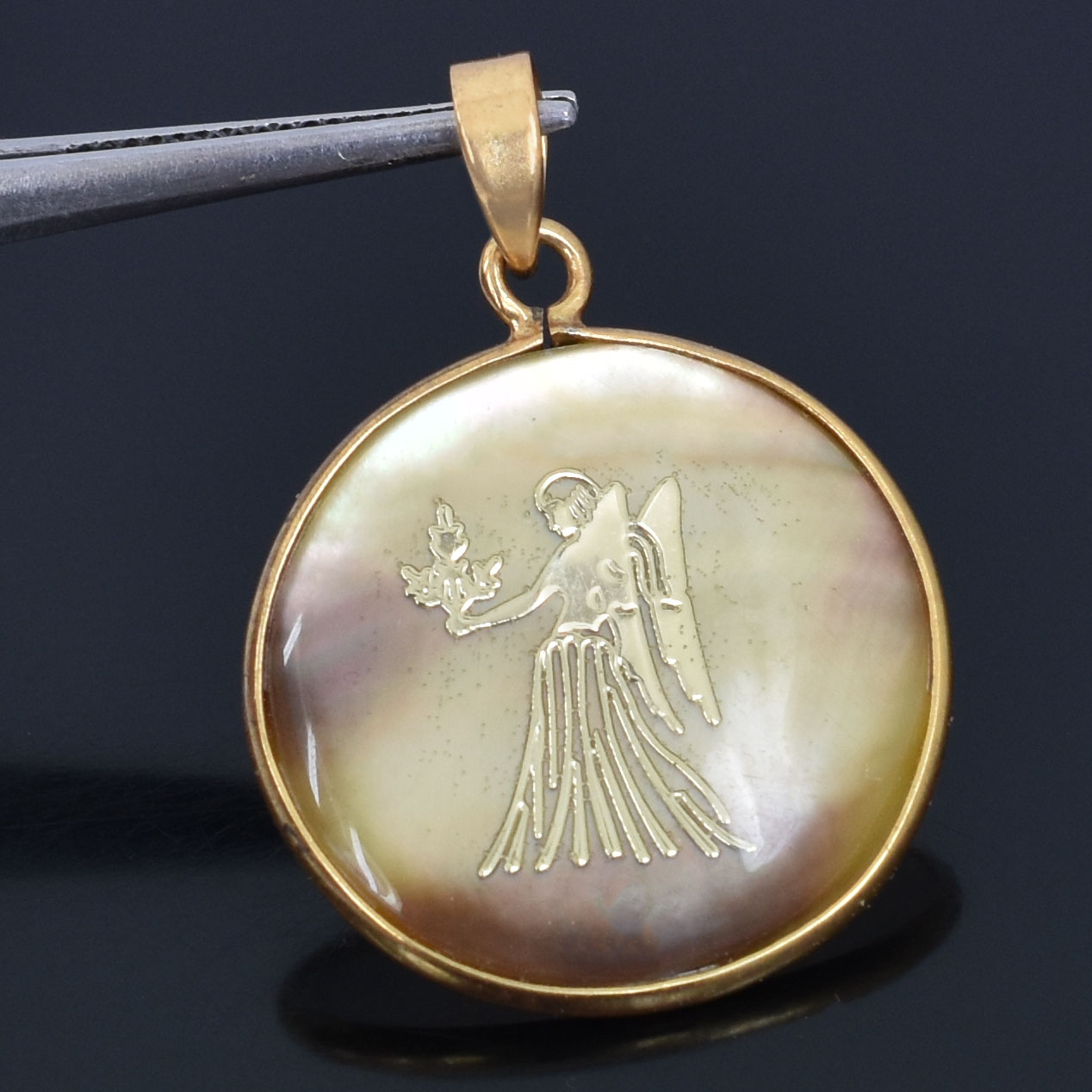 Natural Virgo Zodiac Pendant Necklace (Kanya Rashi Horoscope Symbol) - Image 7
