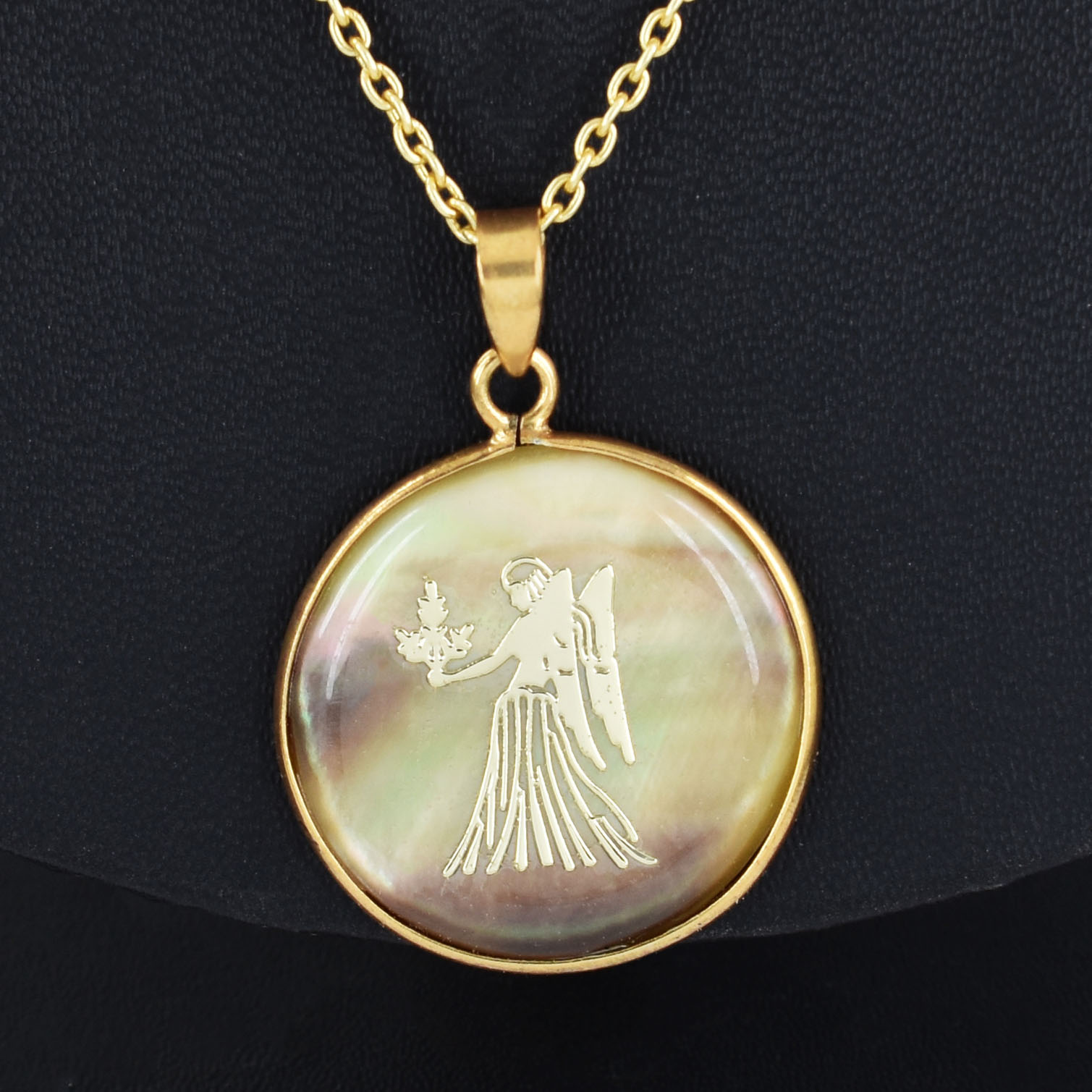 Natural Virgo Zodiac Pendant Necklace (Kanya Rashi Horoscope Symbol) - Image 5