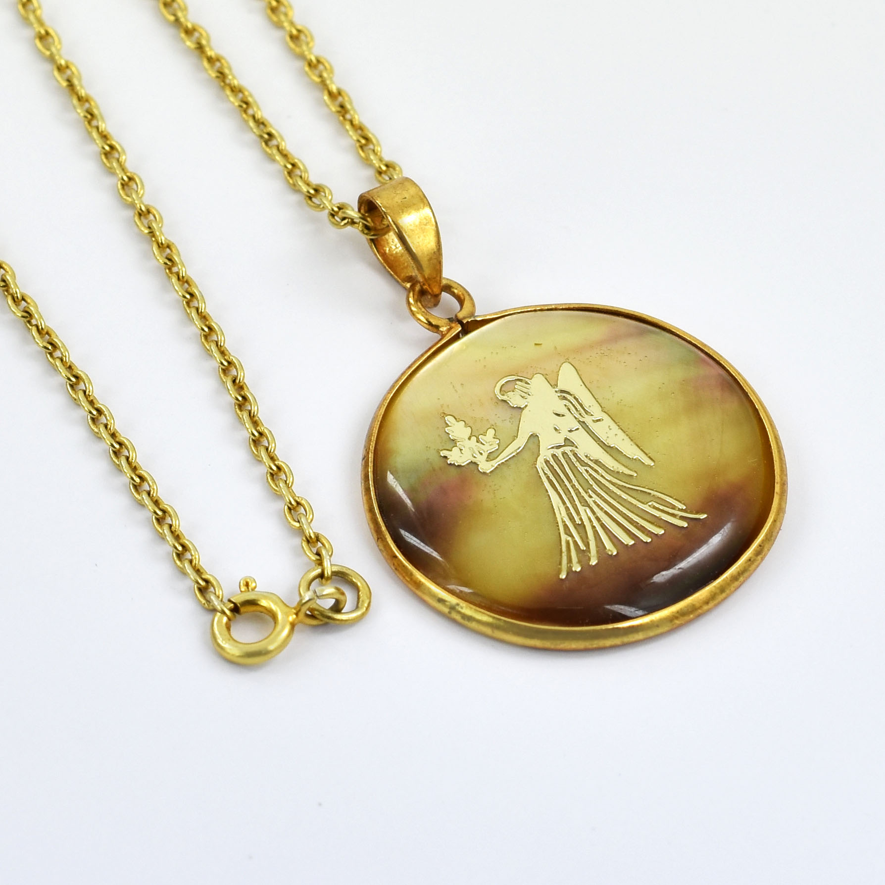 Natural Virgo Zodiac Pendant Necklace (Kanya Rashi Horoscope Symbol) - Image 3