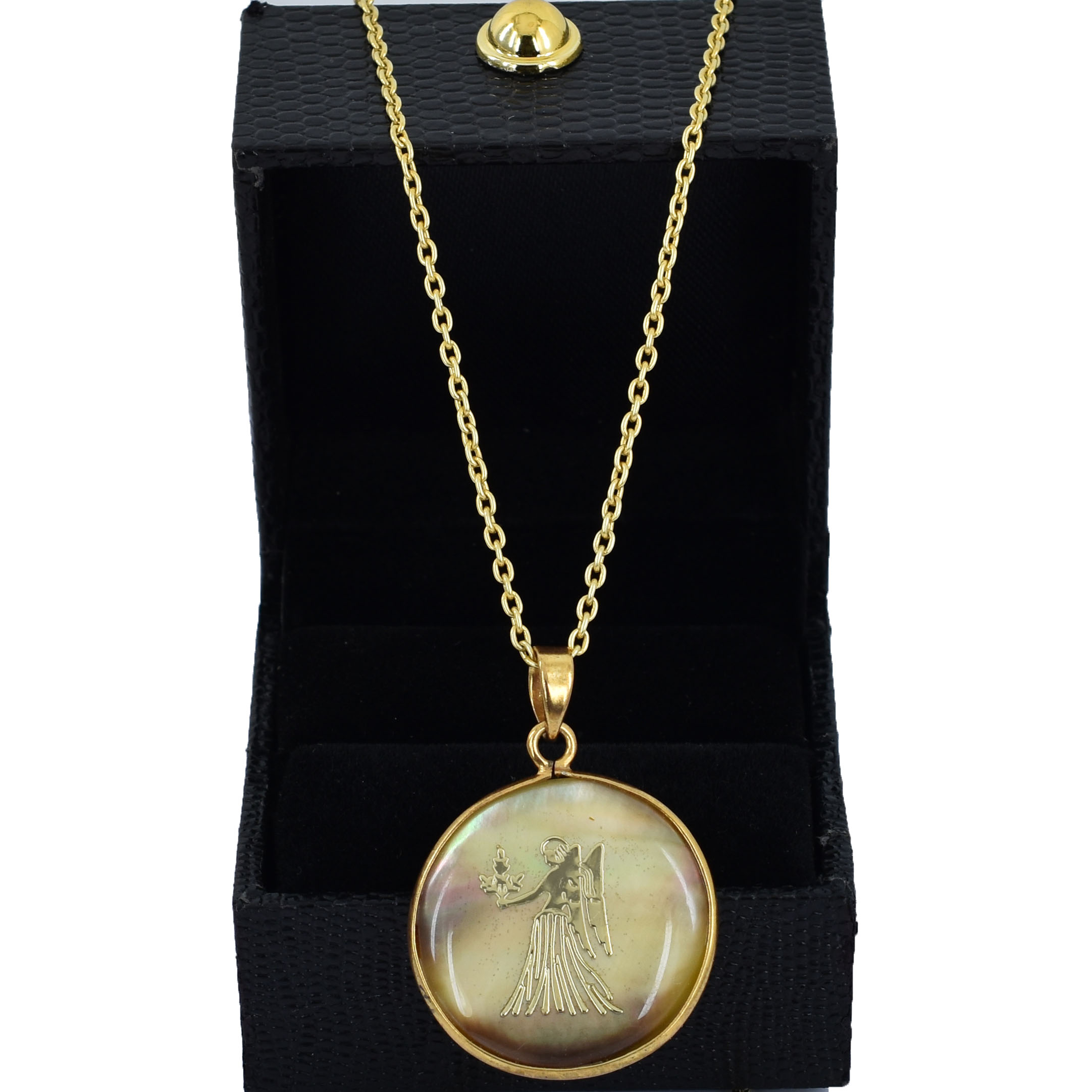 Natural Virgo Zodiac Pendant Necklace (Kanya Rashi Horoscope Symbol) - Image 2