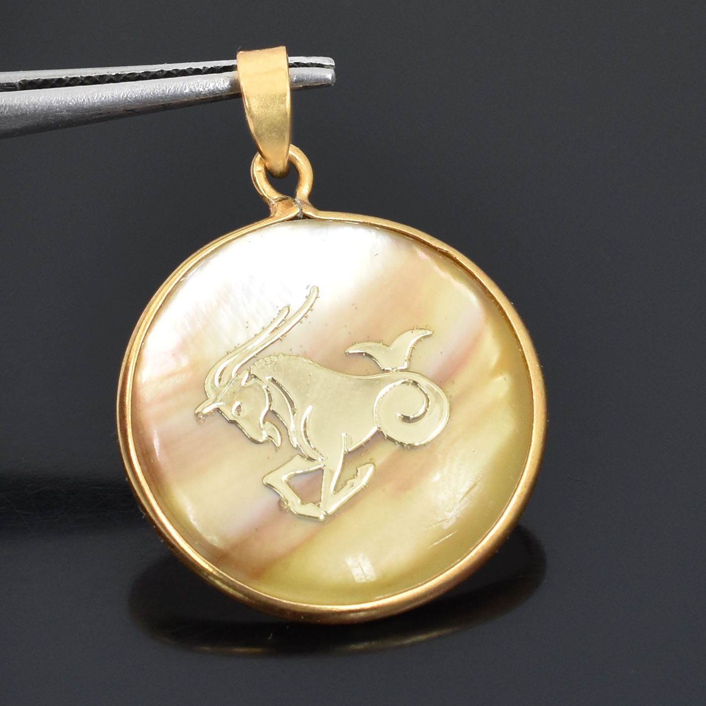 Capricorn Zodiac Shell Pendant Necklace (Makar Rashi Pendant) - Image 7