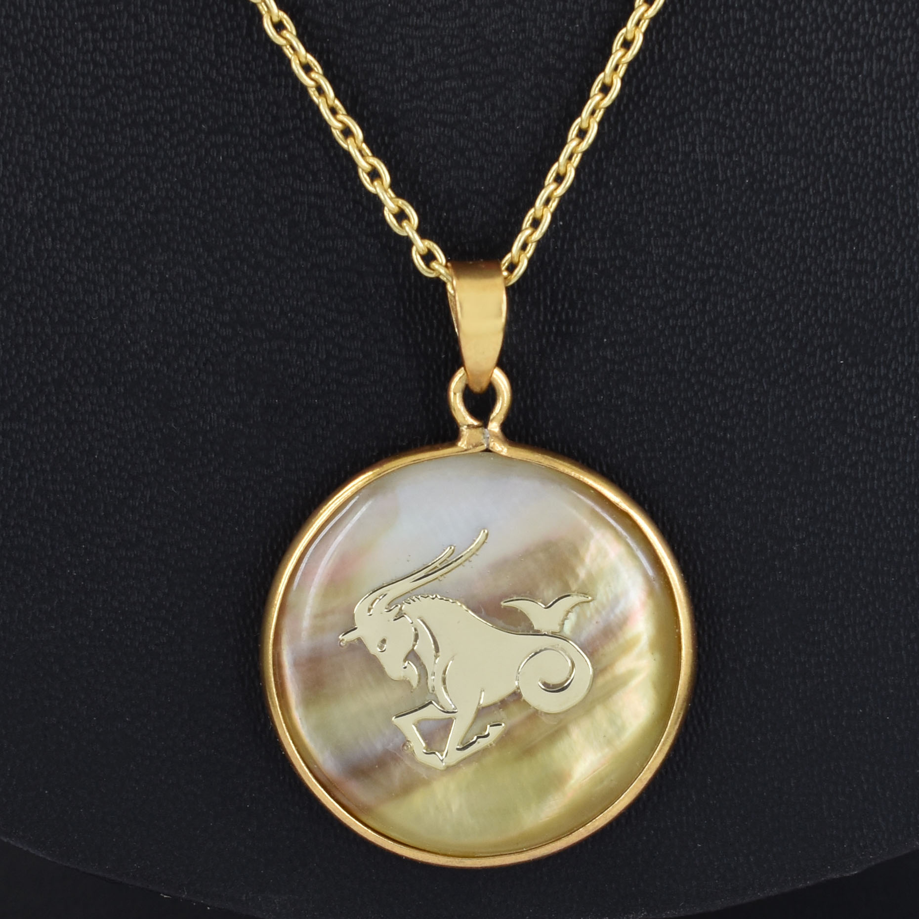 Capricorn Zodiac Shell Pendant Necklace (Makar Rashi Pendant) - Image 4