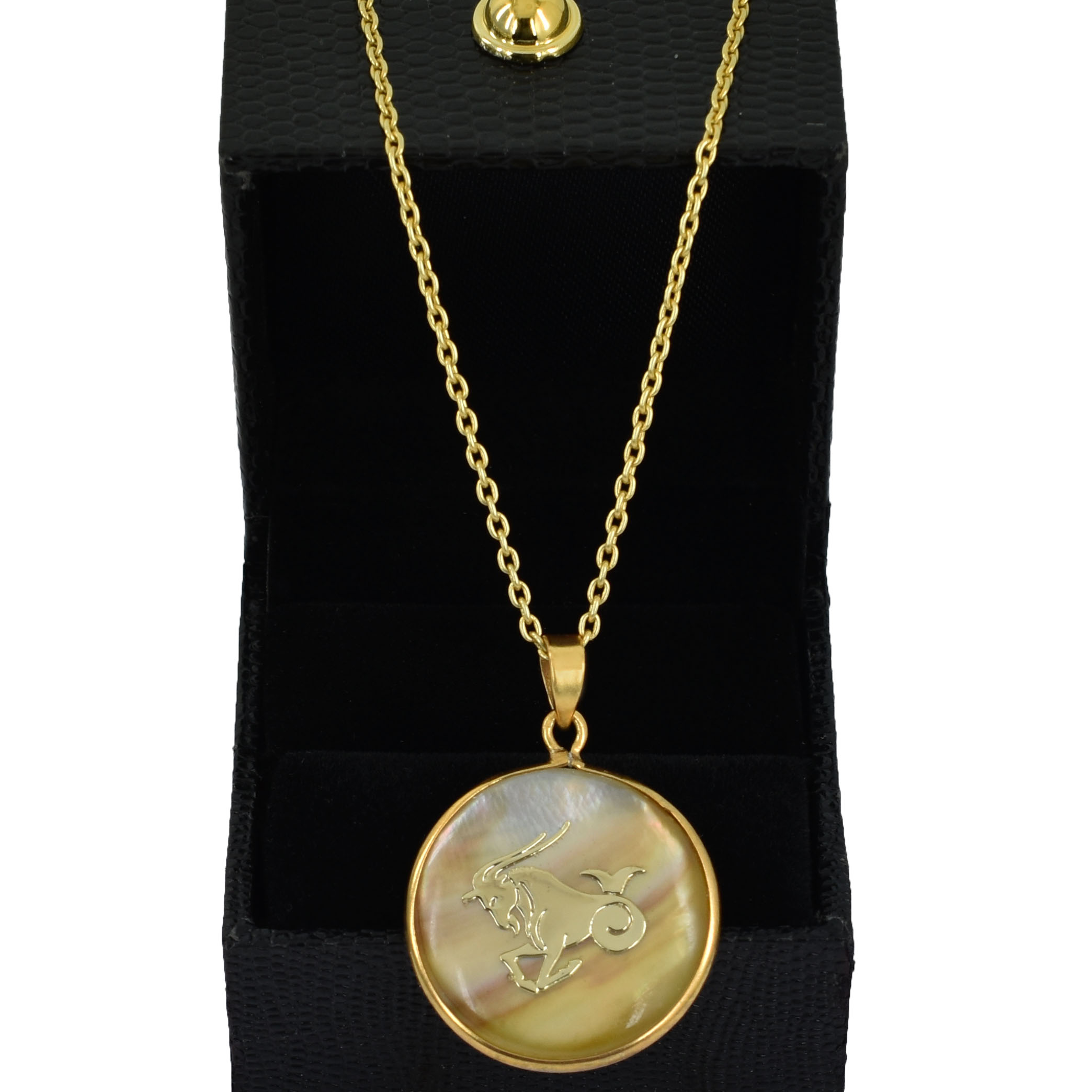 Capricorn Zodiac Shell Pendant Necklace (Makar Rashi Pendant) - Image 2