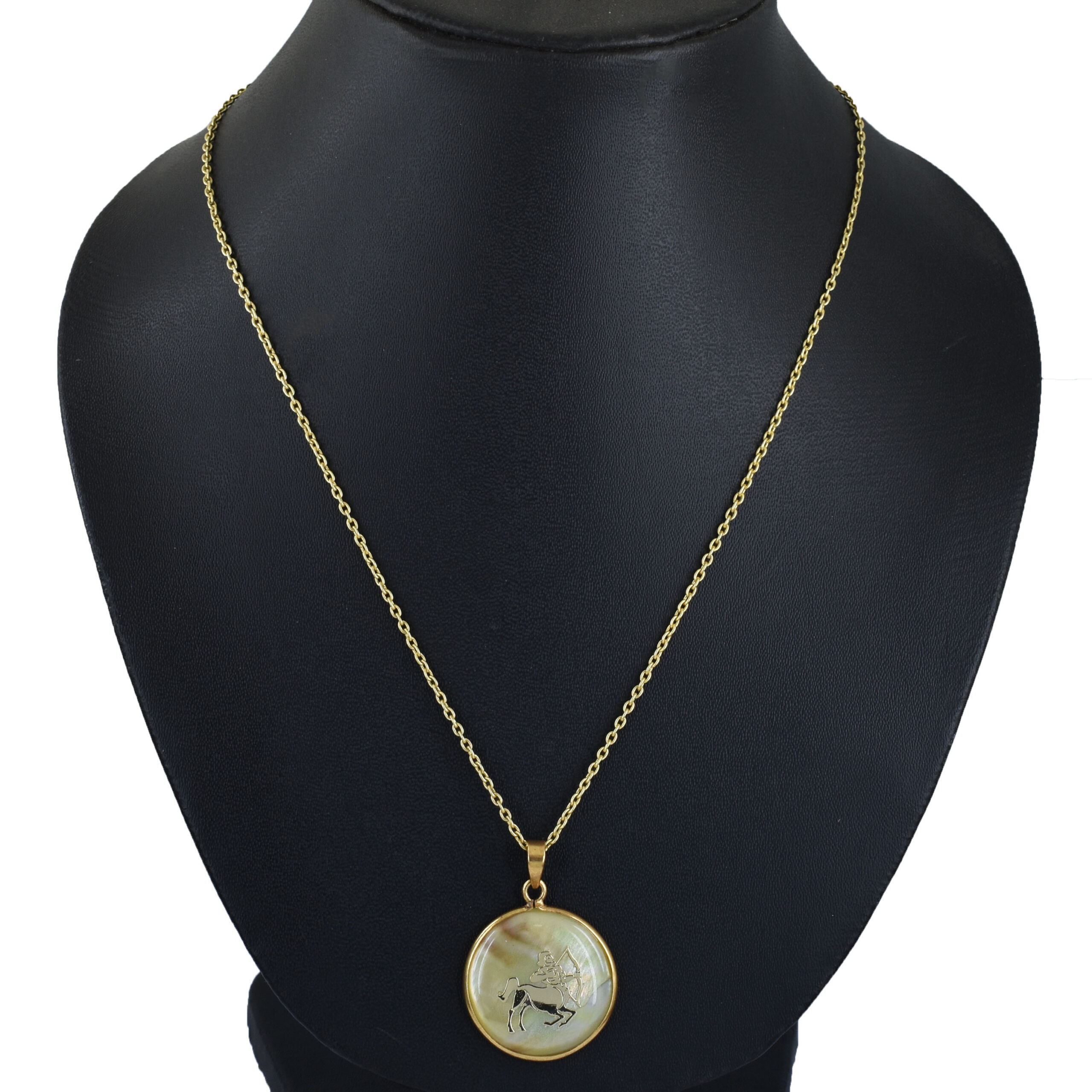 Sagittarius (Dhanu Rashi) Zodiac Mother of Pearl Inlay Pendant - Image 5