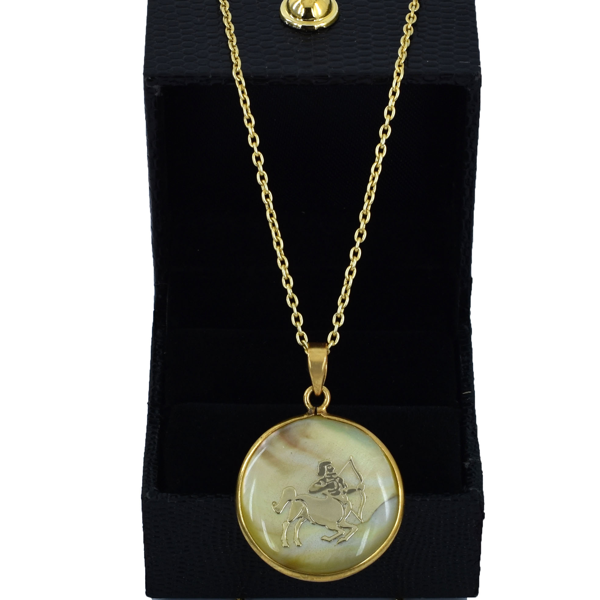 Sagittarius (Dhanu Rashi) Zodiac Mother of Pearl Inlay Pendant - Image 2