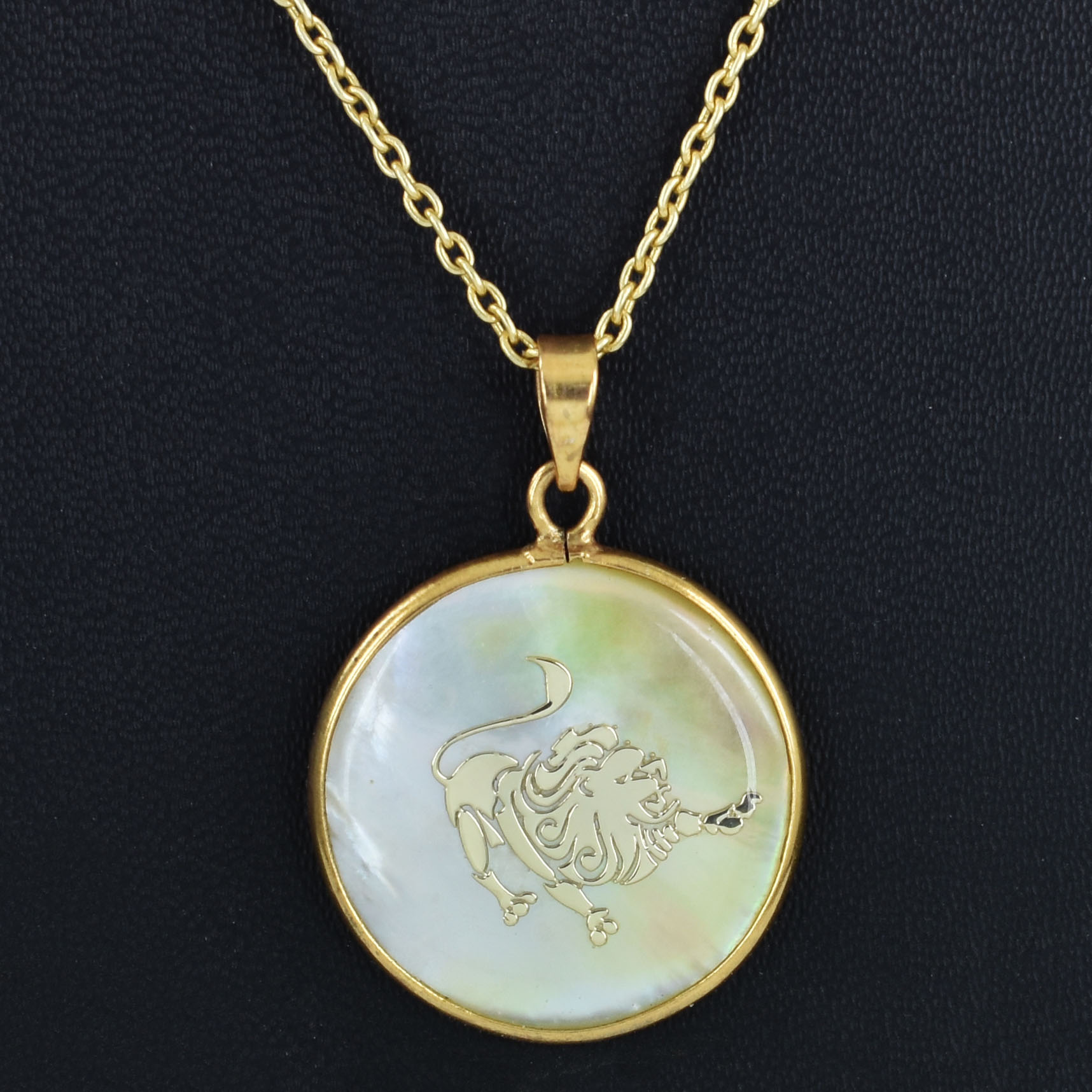 Natural Mother of Pearl Leo Zodiac Pendant Necklace – Luxury Astrology Pendant - Image 4