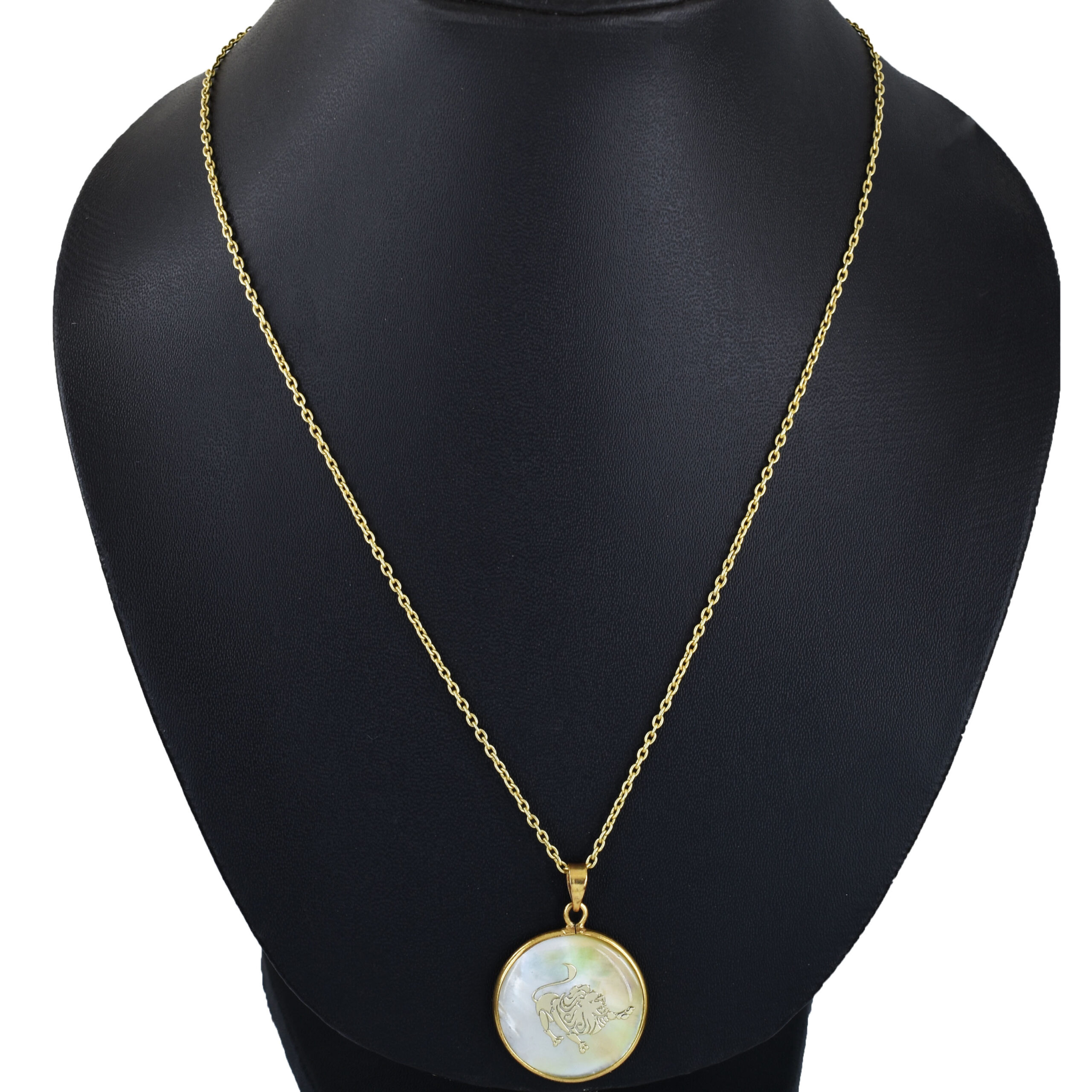 Natural Mother of Pearl Leo Zodiac Pendant Necklace – Luxury Astrology Pendant - Image 5