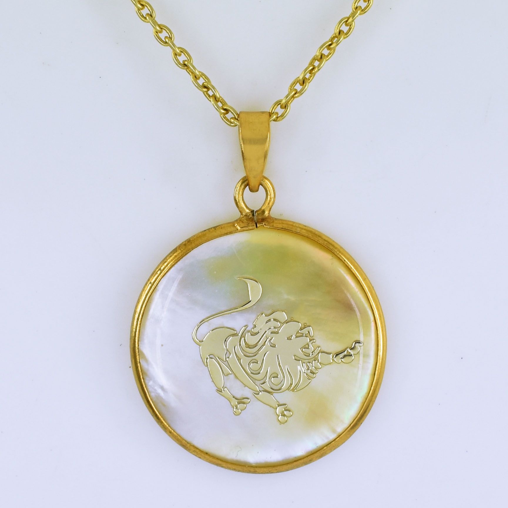 Natural Mother of Pearl Leo Zodiac Pendant Necklace – Luxury Astrology Pendant - Image 6
