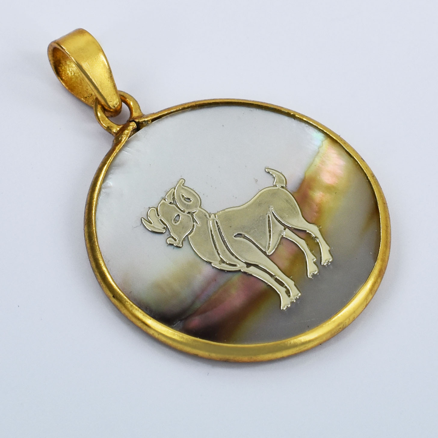 Natural Mother of Pearl Aries Zodiac Pendant Necklace – Gold Astrology Pendant - Image 8