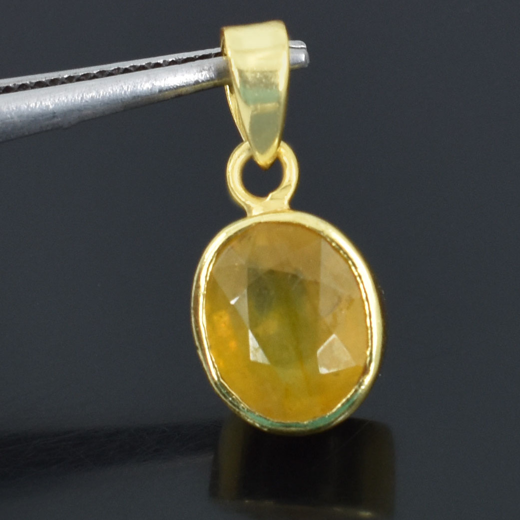 Natural Yellow Sapphire (Pukhraj) Healing Pendant - Image 7